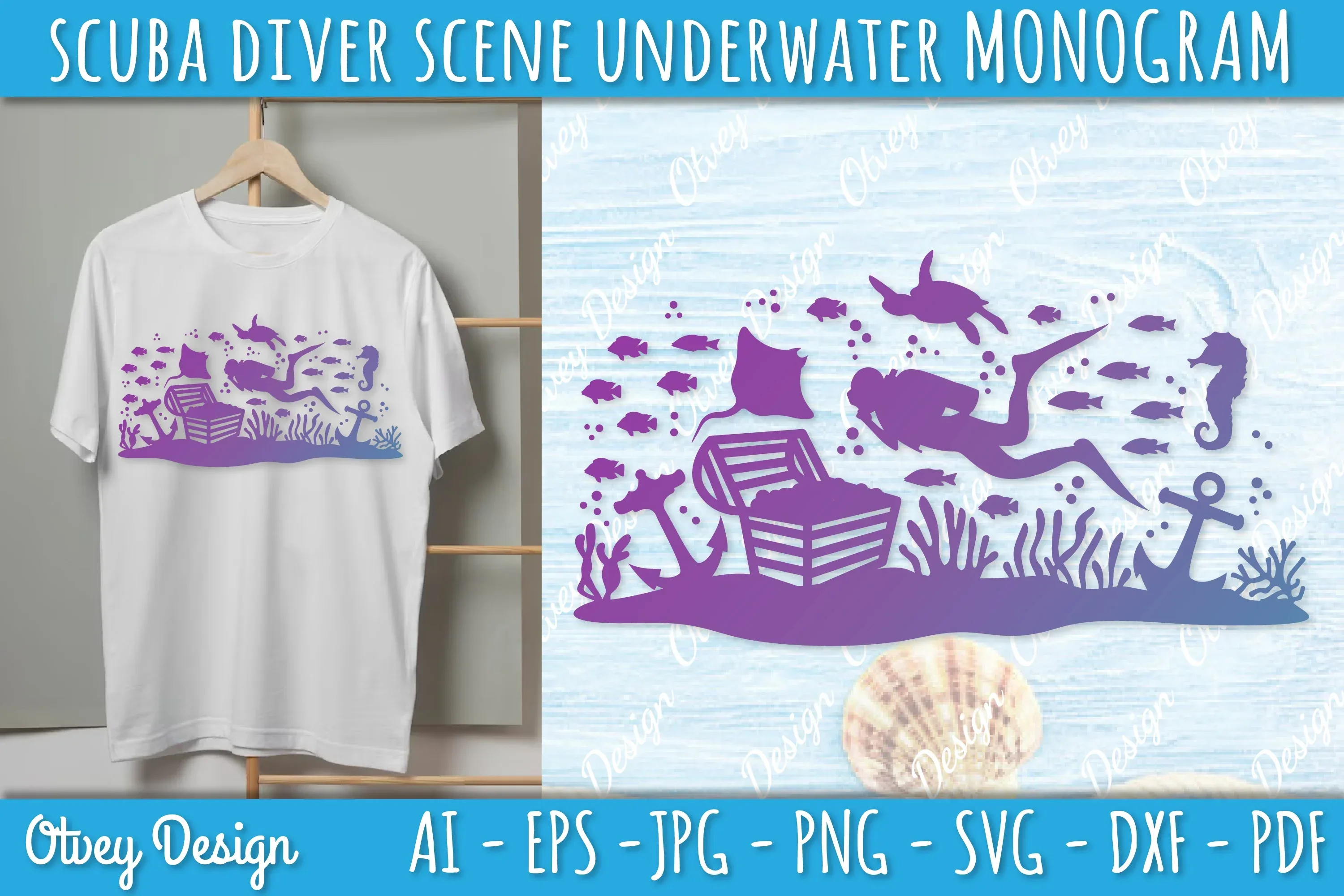 Scuba Diver Monogram SVG Bundle - Image 2