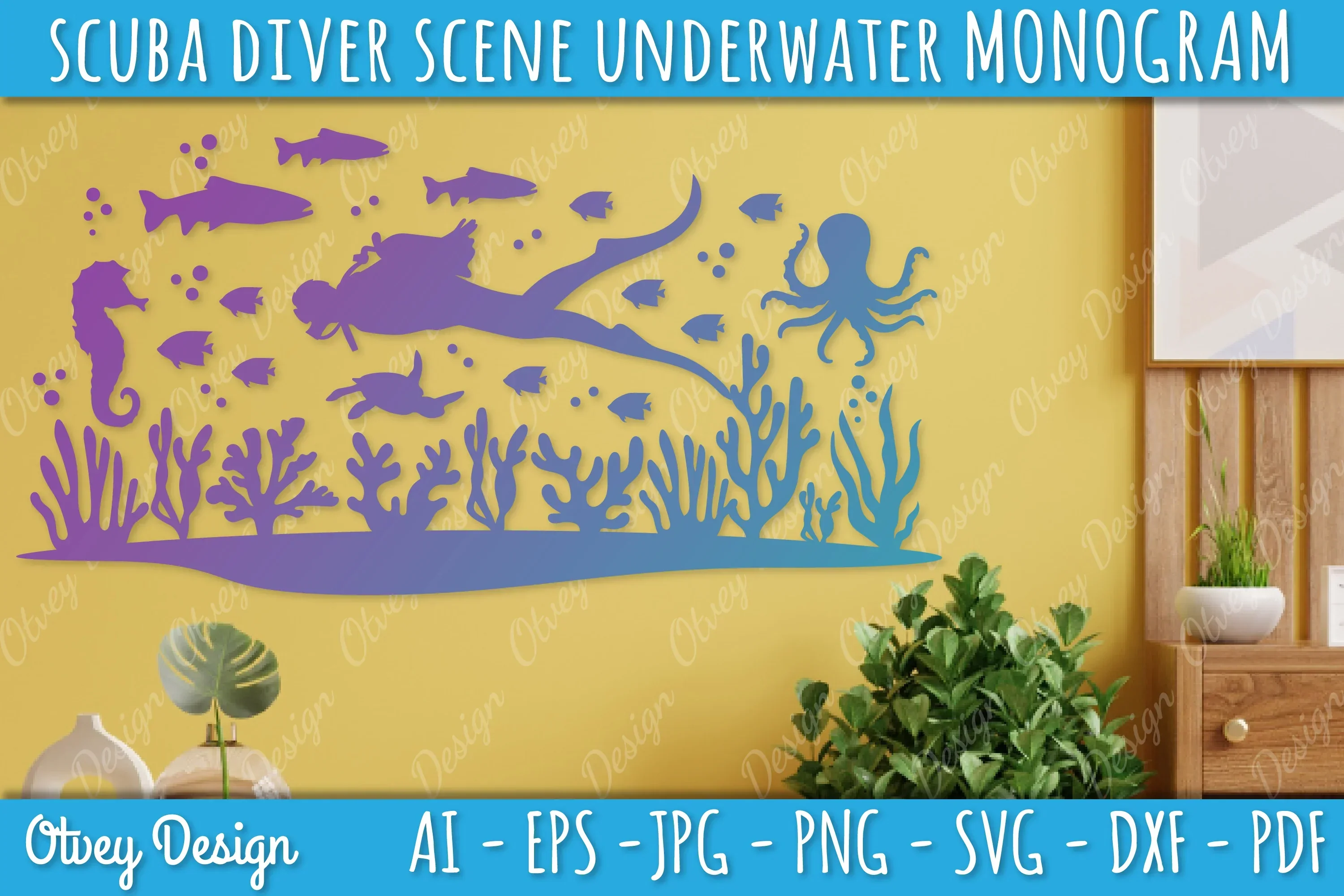 Scuba Diver Monogram SVG Bundle - Image 4