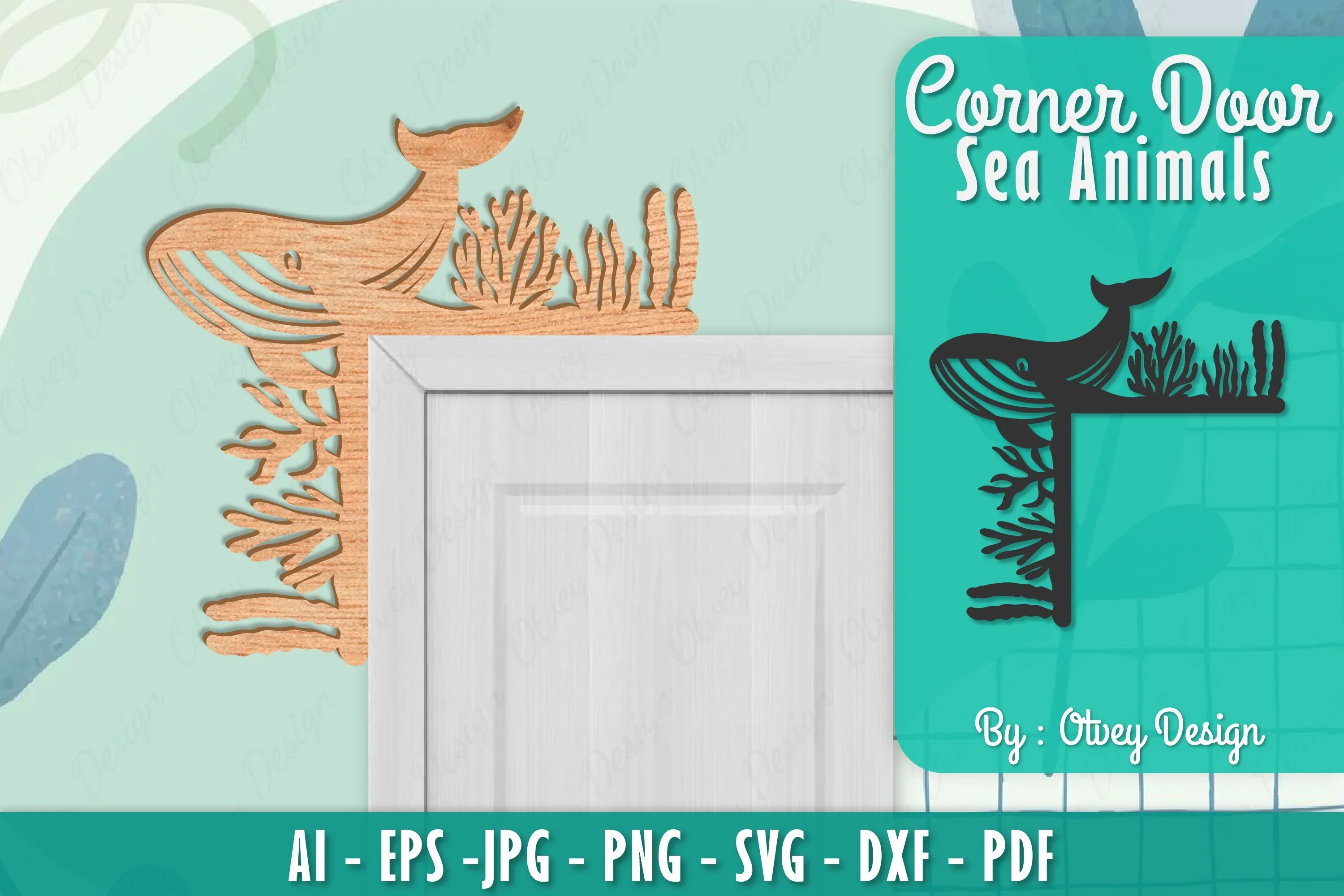 Sea Animals Door Corner Decoration SVG Bundle