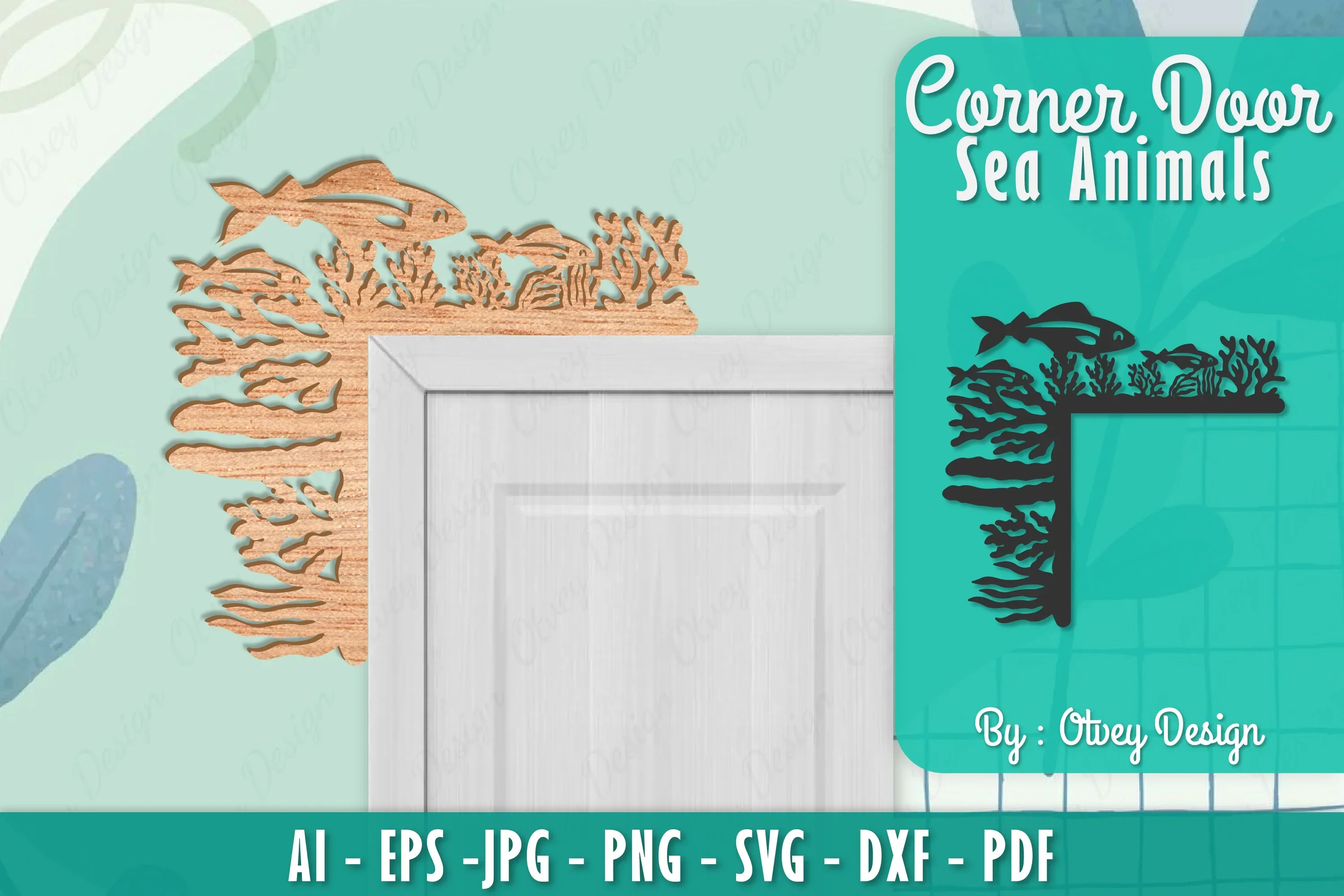 Sea Animals Door Corner Decoration SVG Bundle