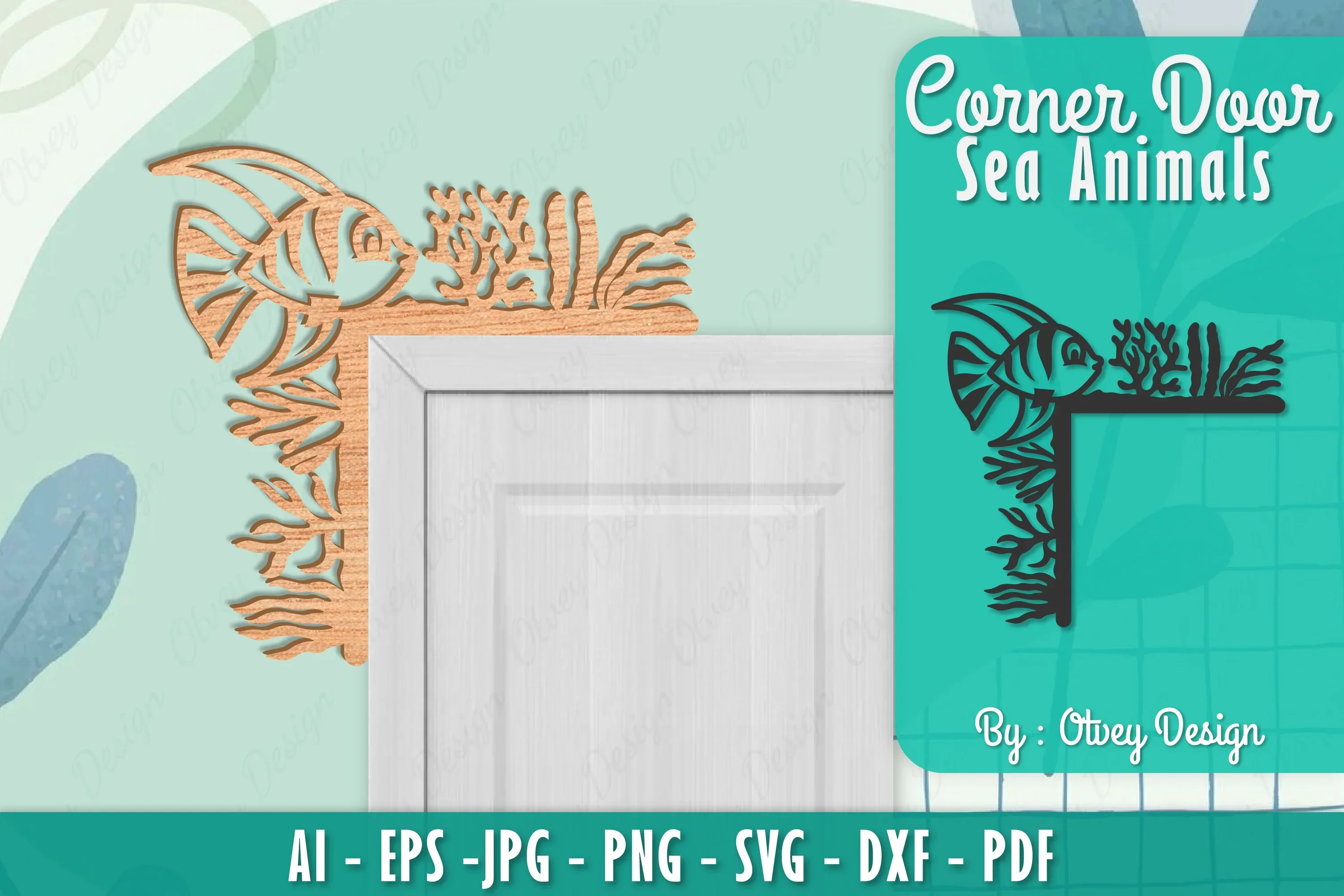 Sea Animals Door Corner Decoration SVG Bundle