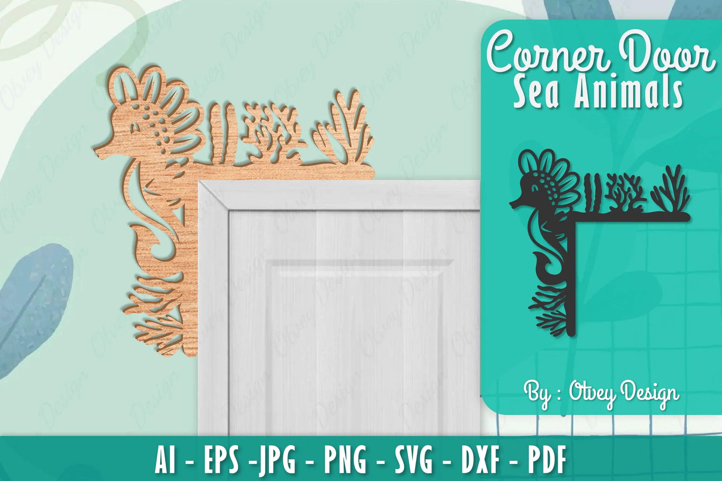 Sea Animals Door Corner Decoration SVG Bundle