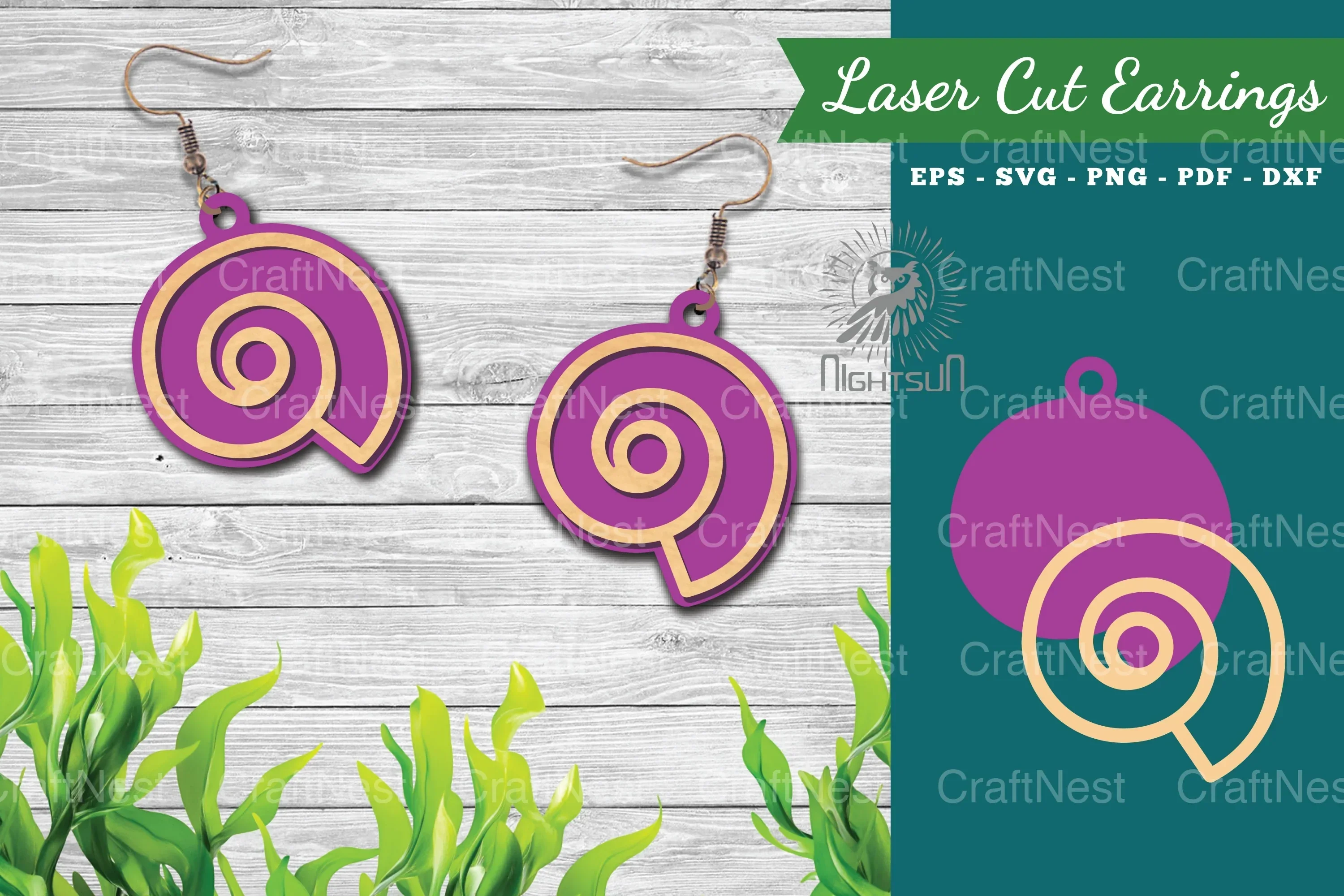 Sea Shells Laser Cut Earrings Design Bundle