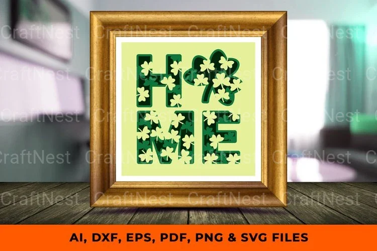 Shamrock Handcrafted 3D Shadow Box for St Patrick's Day SVG Bundle