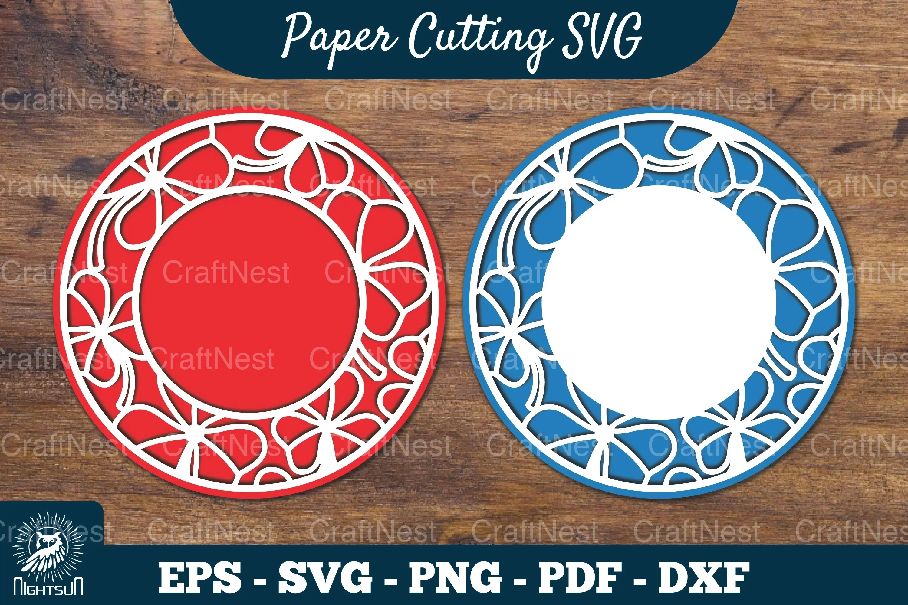 Shamrock Irish Flowers Papercut Circle Clipart Bundle