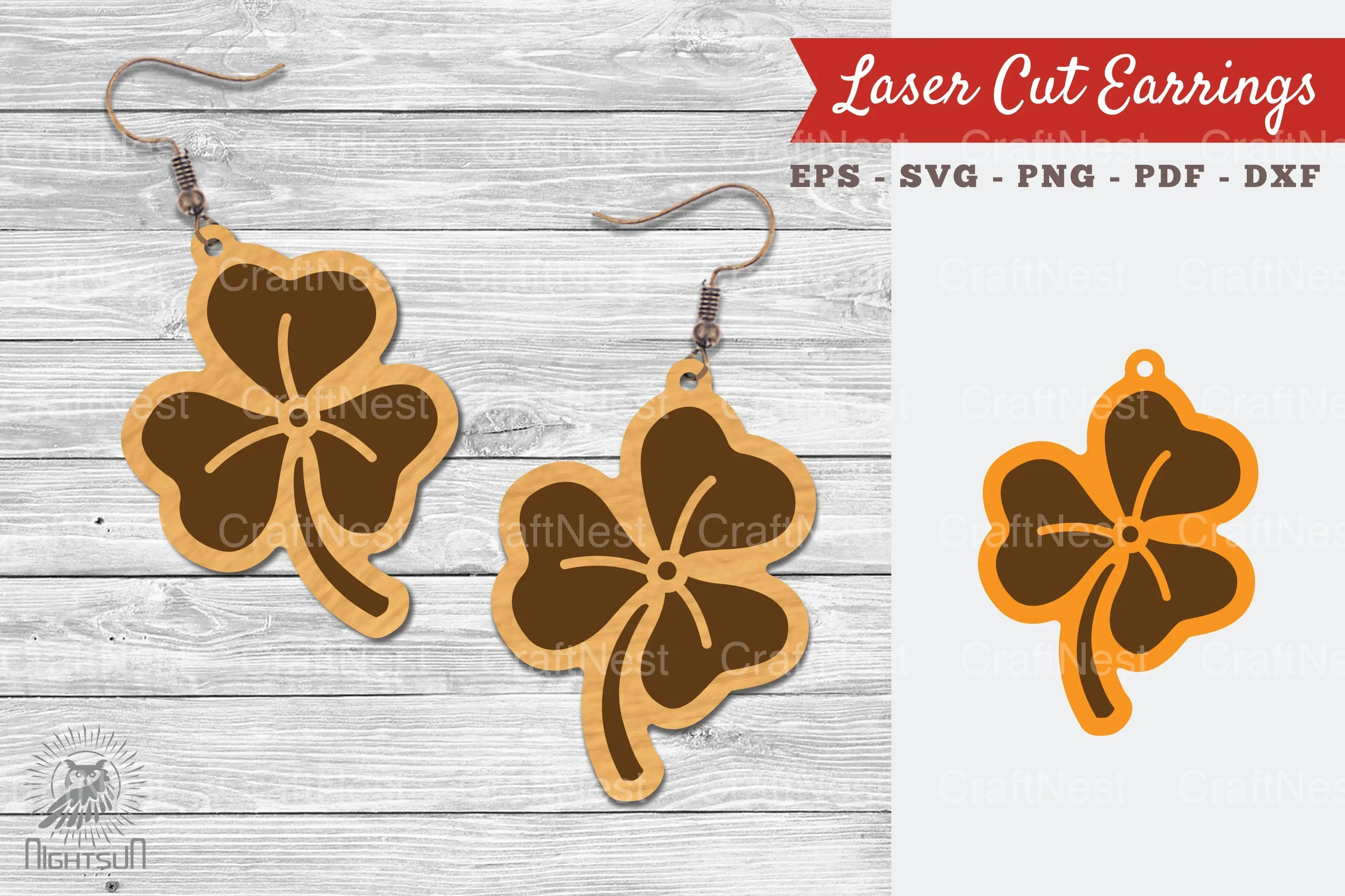 Shamrock Laser Cut Earrings SVG Bundle