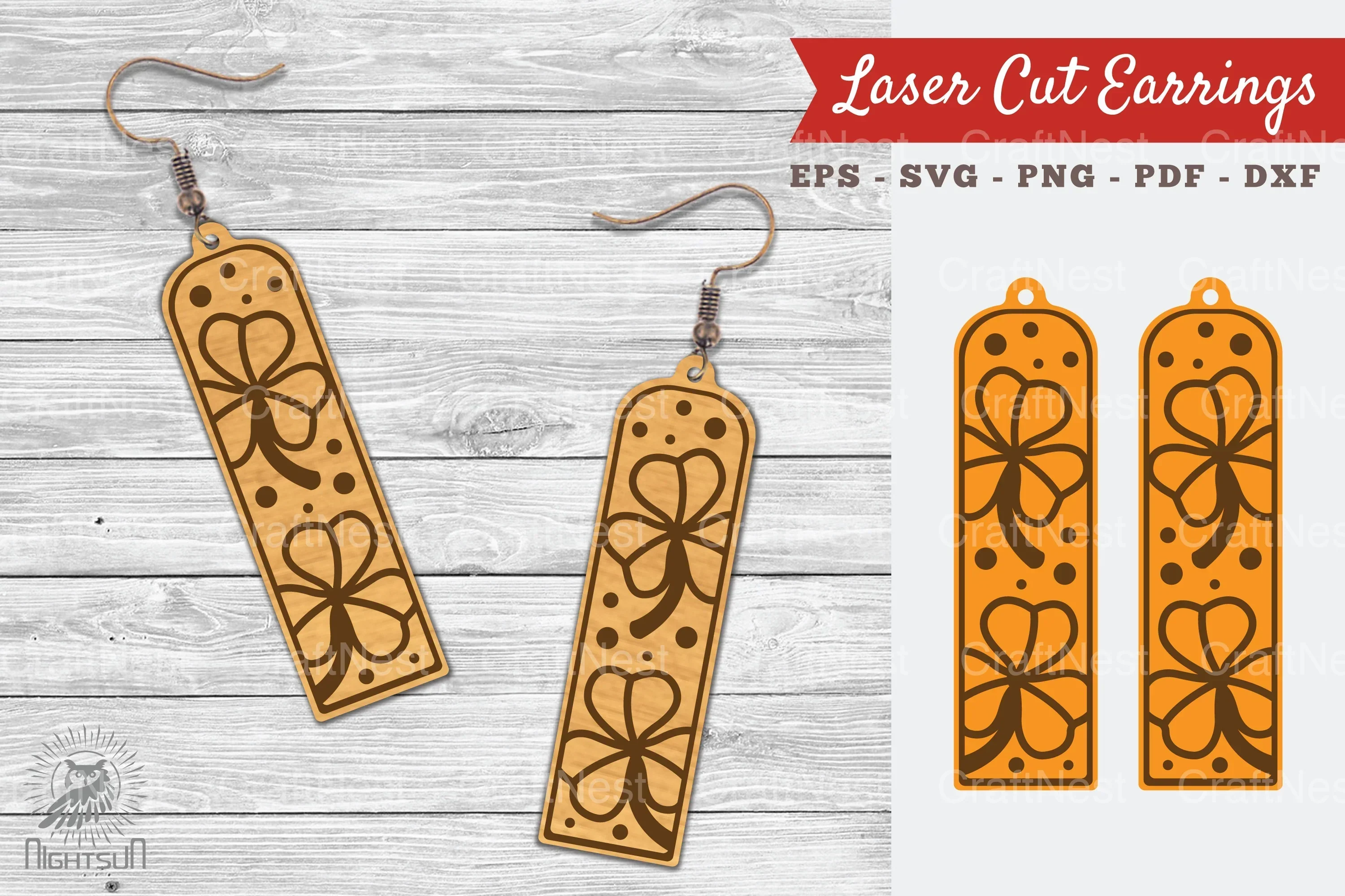 Shamrock Leaves Laser Cut Earrings Design Bundle