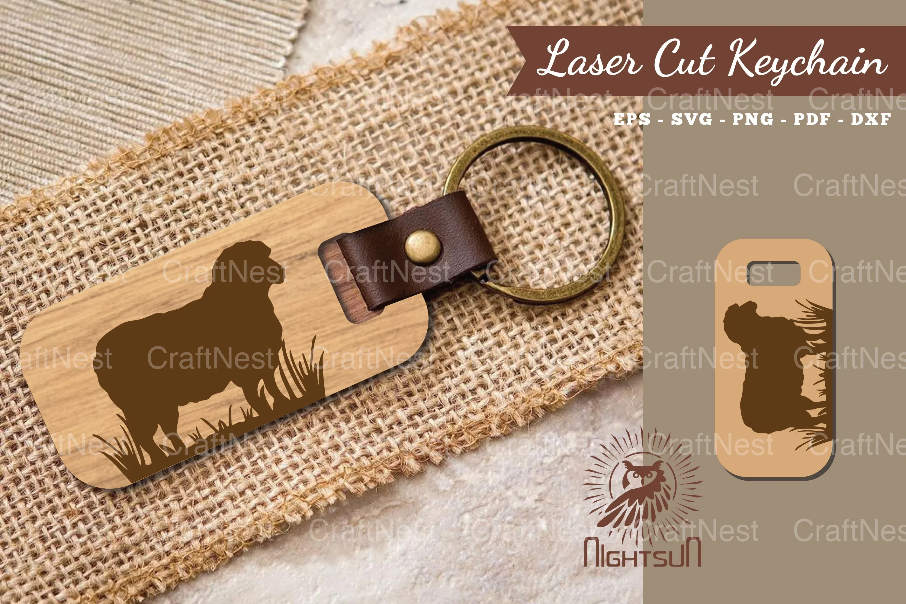 Sheep Laser Cut Keychain Clipart Bundle