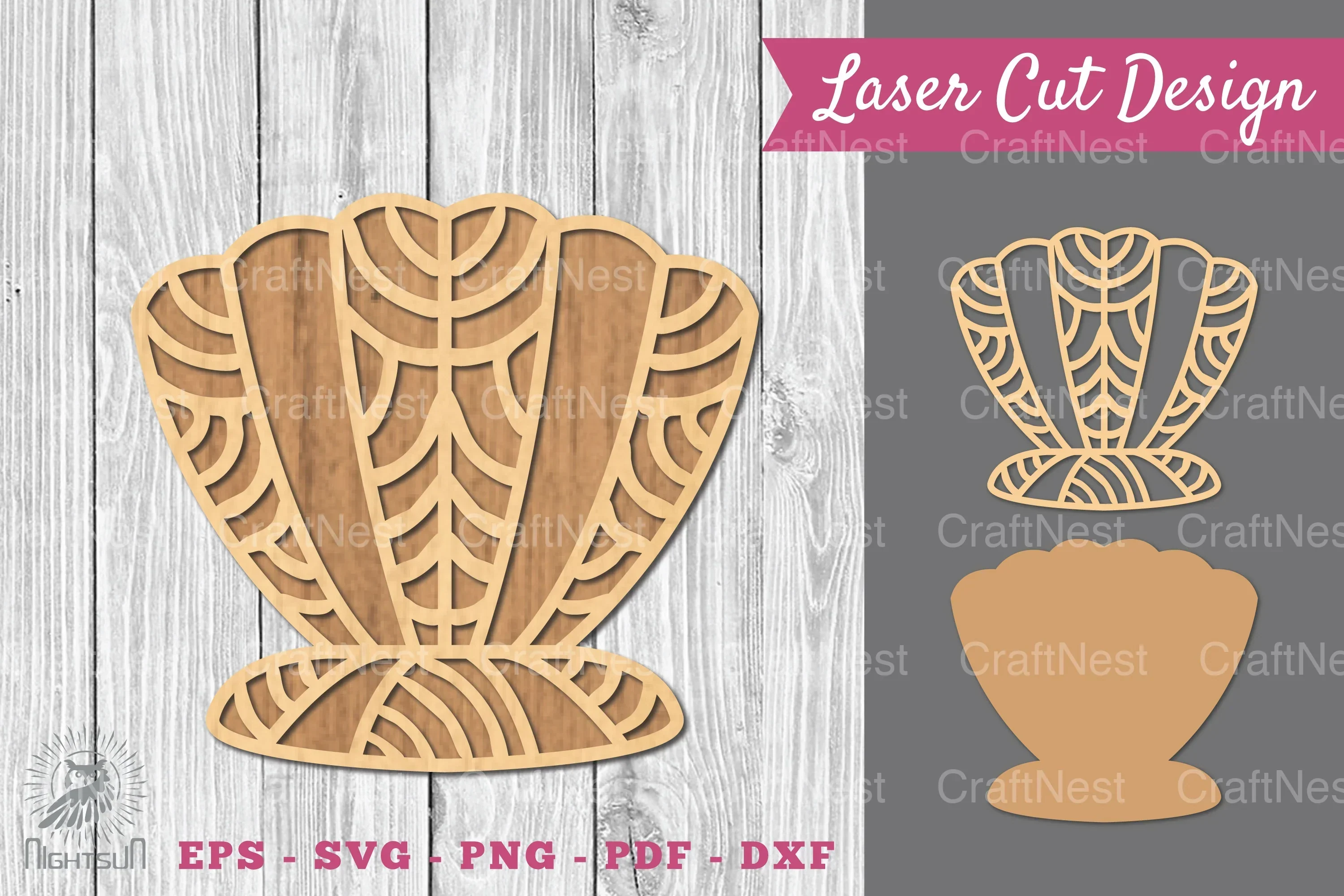 Shell Mandala Laser Cut Decoration Clipart Bundle