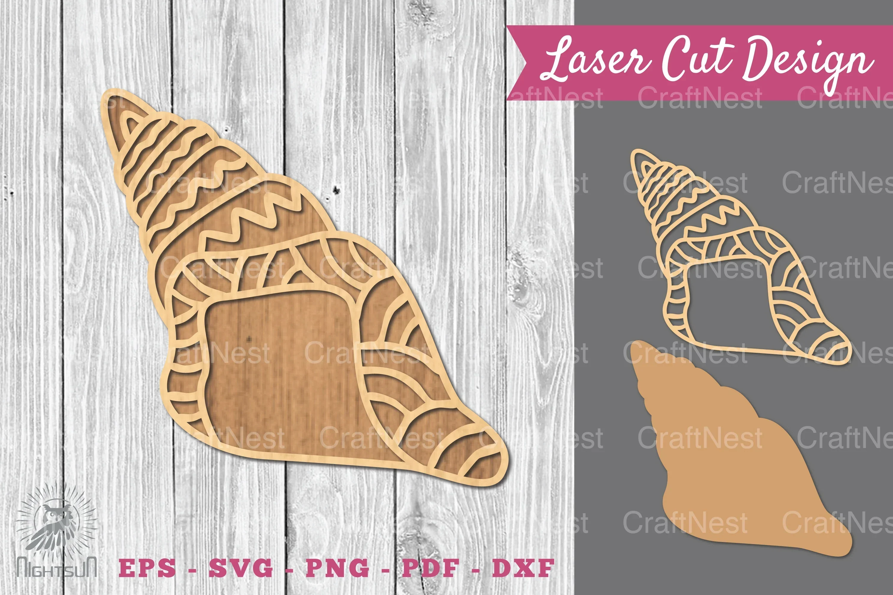 Shell Mandala Laser Cut Decoration Clipart Bundle