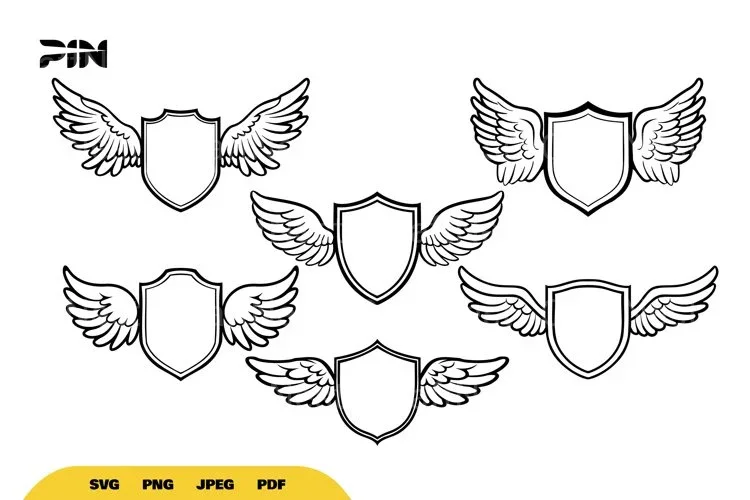 Shield and Wings SVG Bundle
