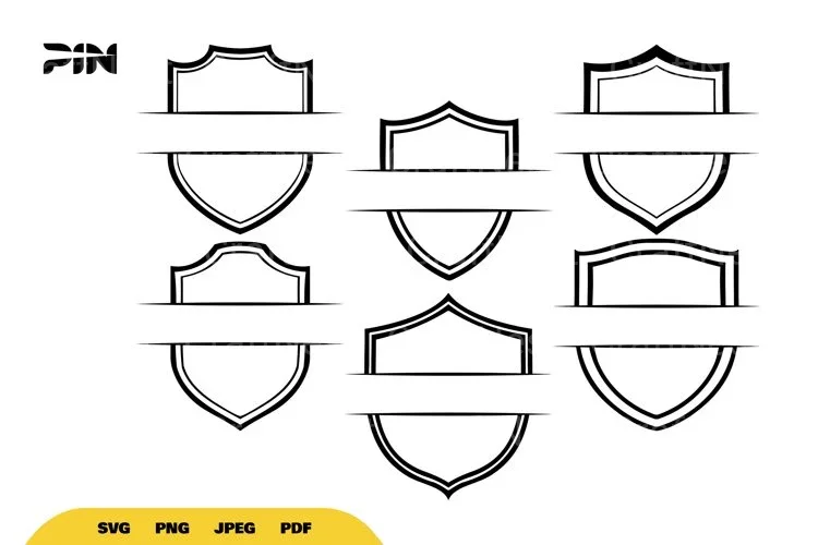 Shield Split Borders SVG Bundle