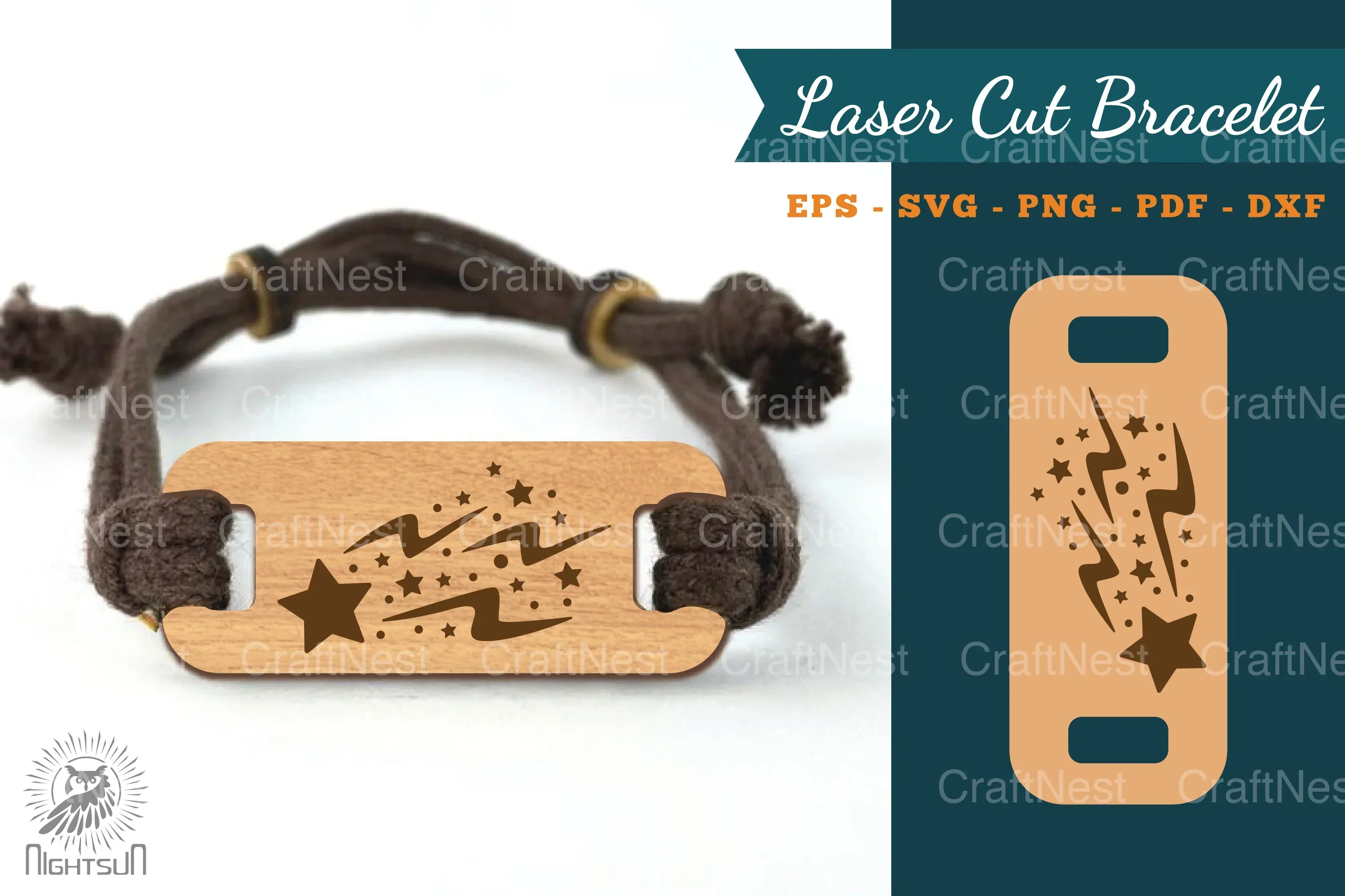 Shooting Stars Laser Cut Bracelet Design