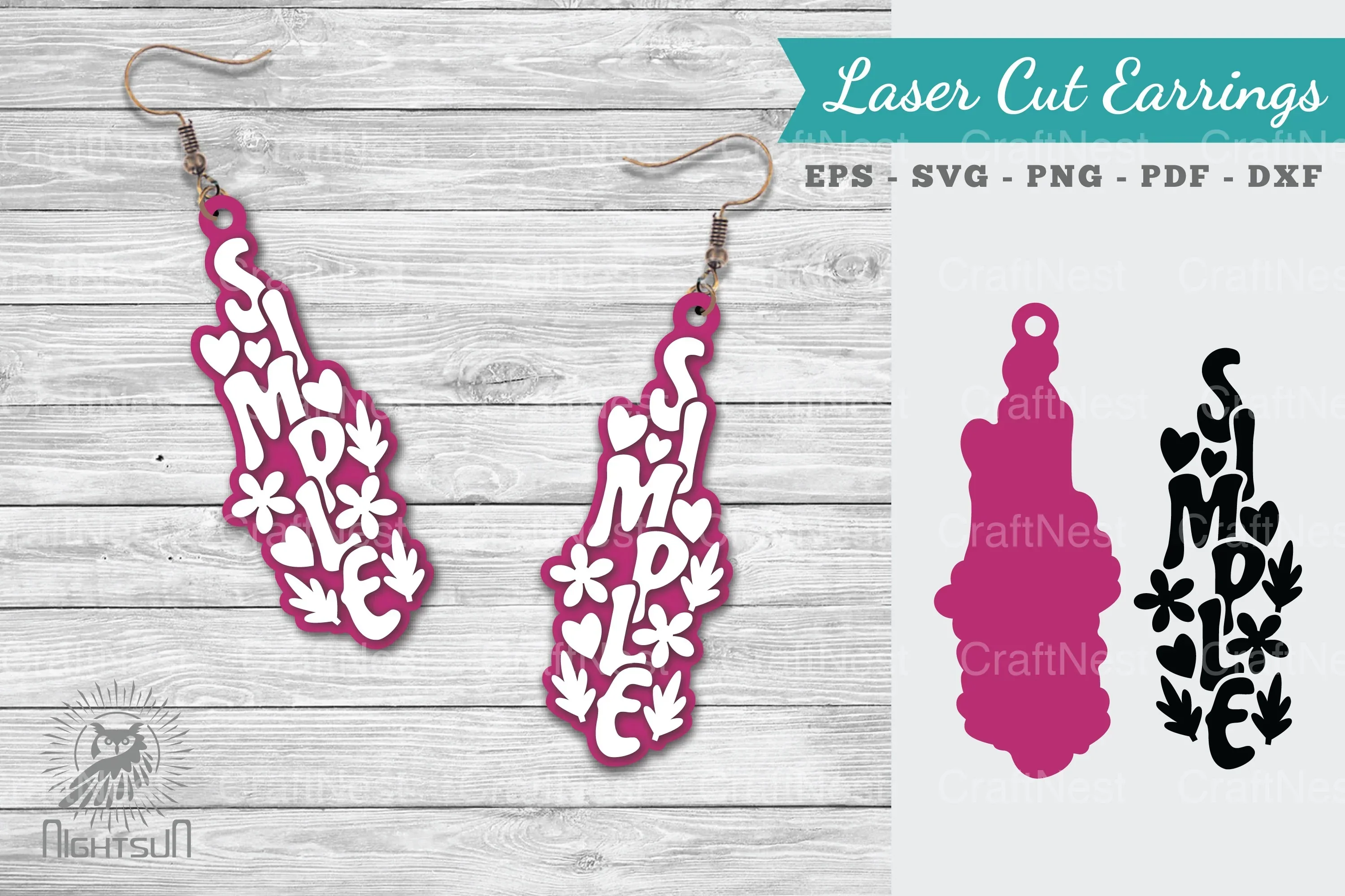 Simple Lasercut Earrings SVG Design Bundle
