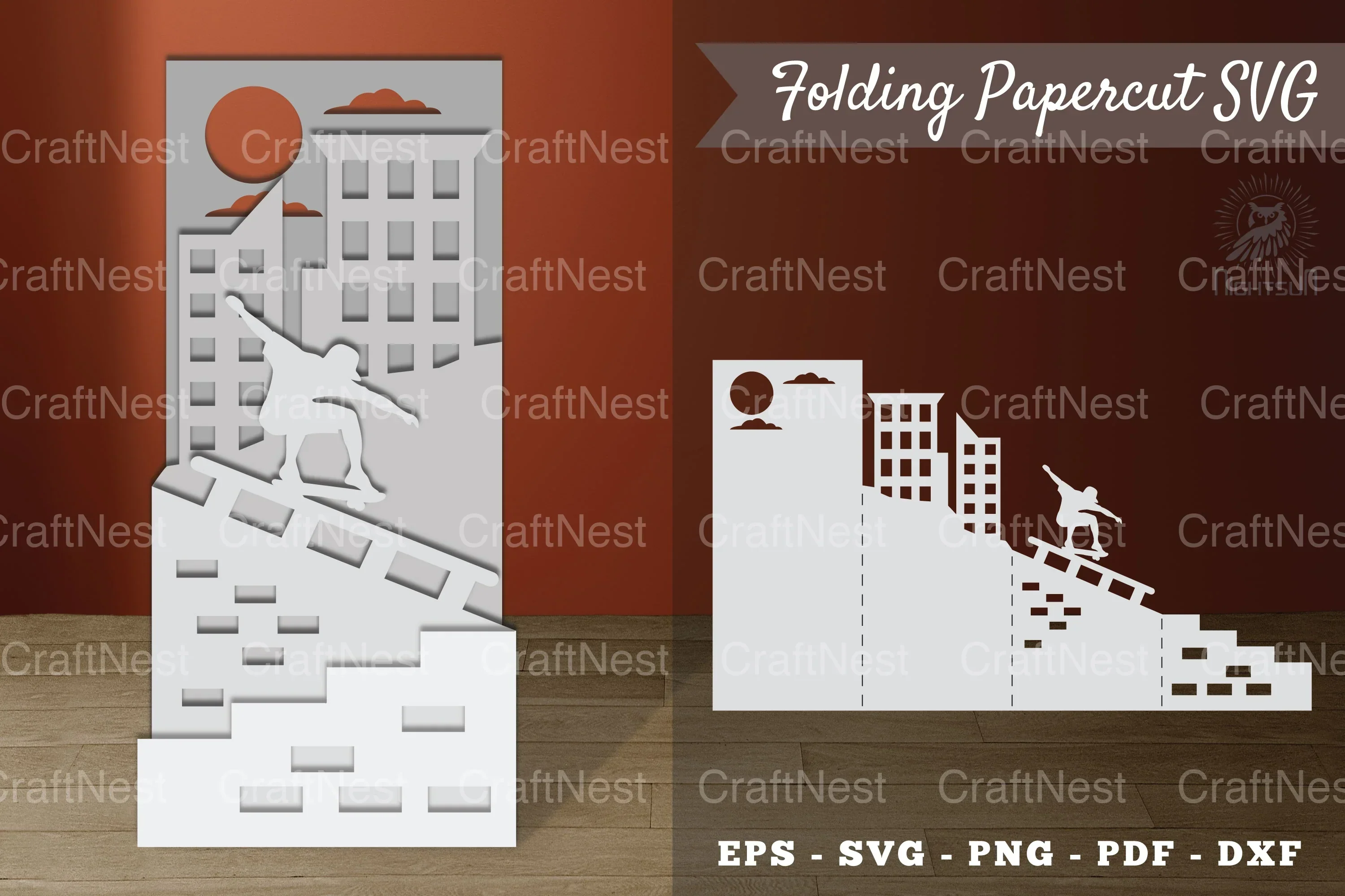 Skateboarding Papercut SVG Bundle
