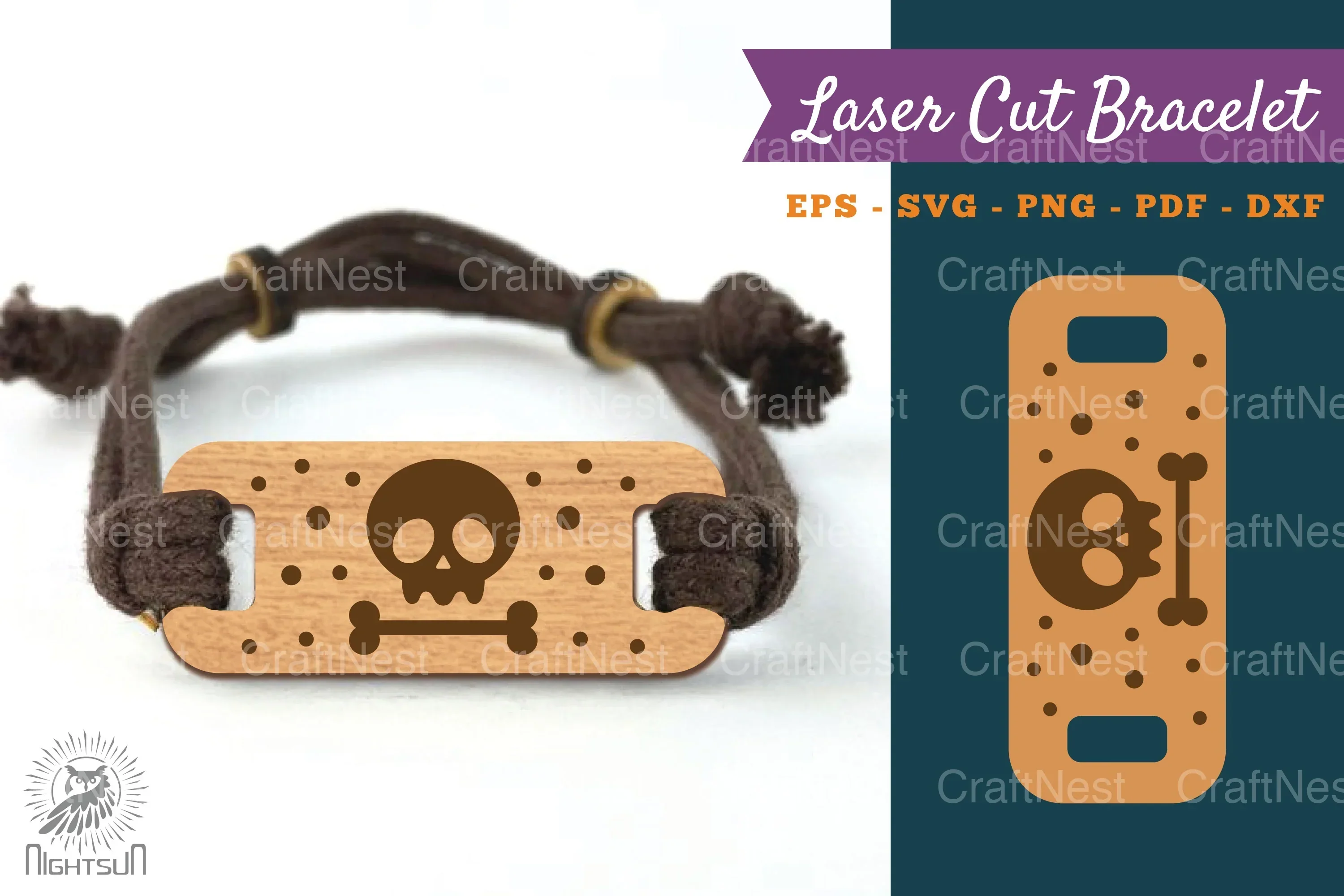 Skeleton Laser Cut Bracelet SVG Design Bundle