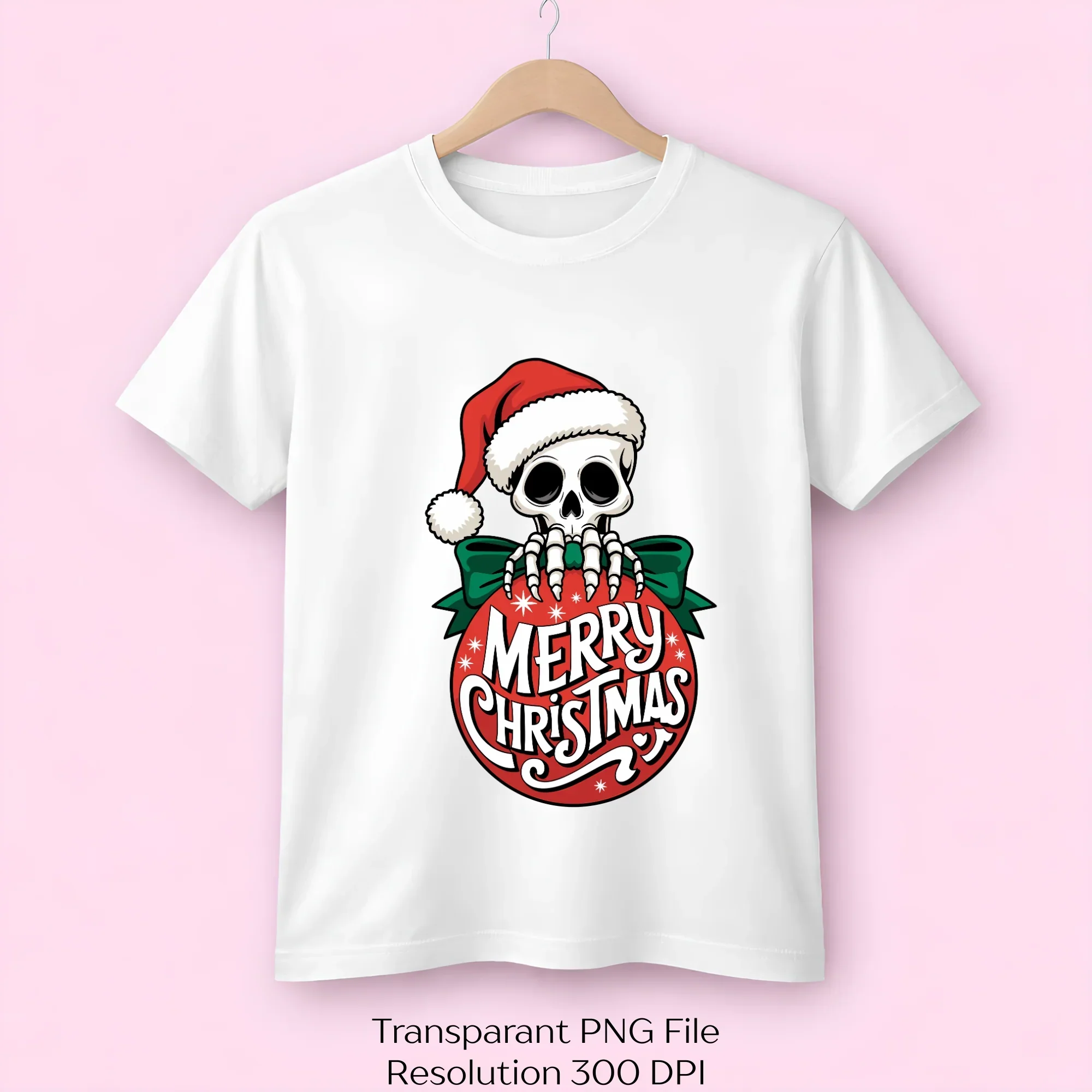 Skeleton Merry Christmas Ornament Clipart Bundle
