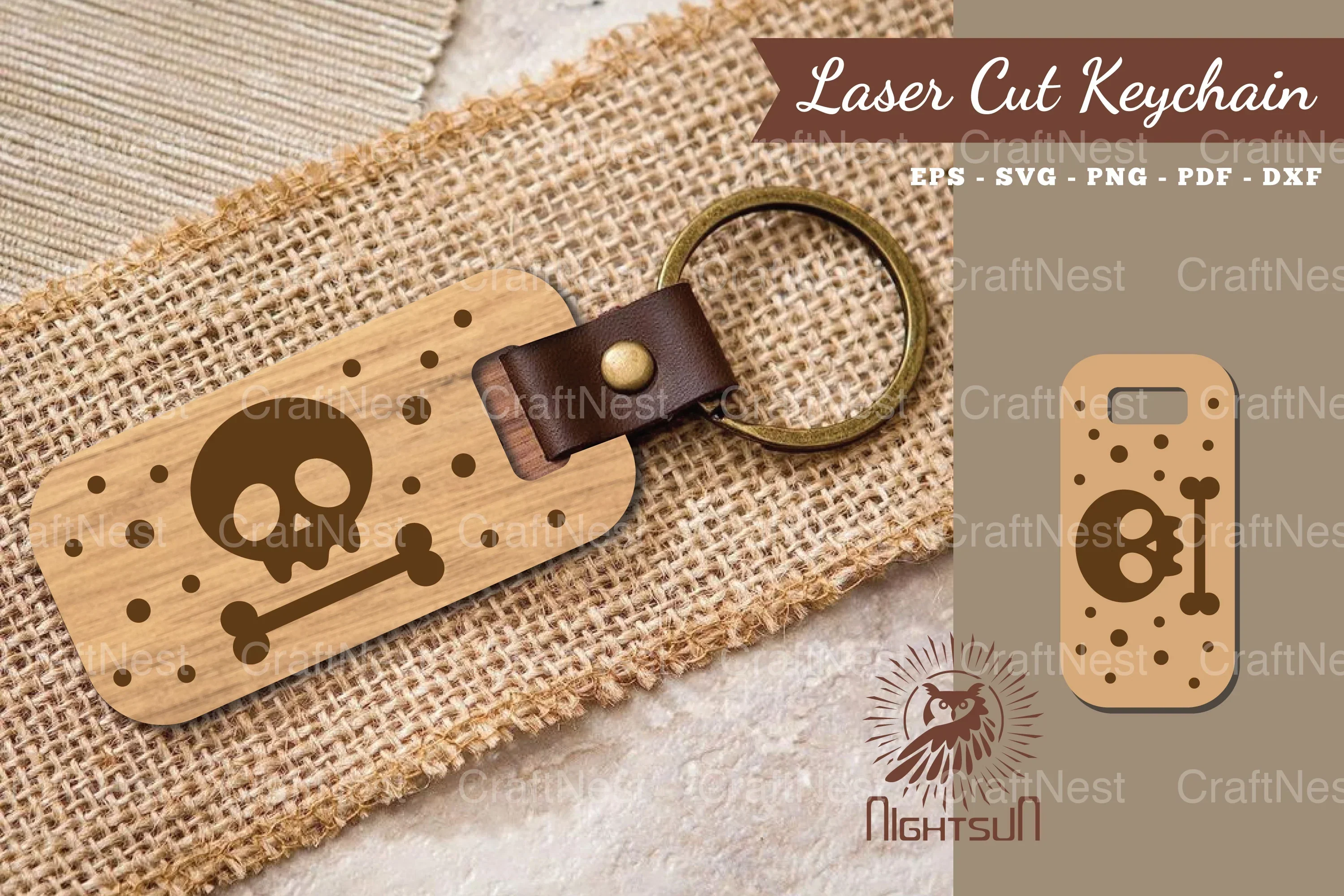 Skull Laser Cut Keychain Design Bundle