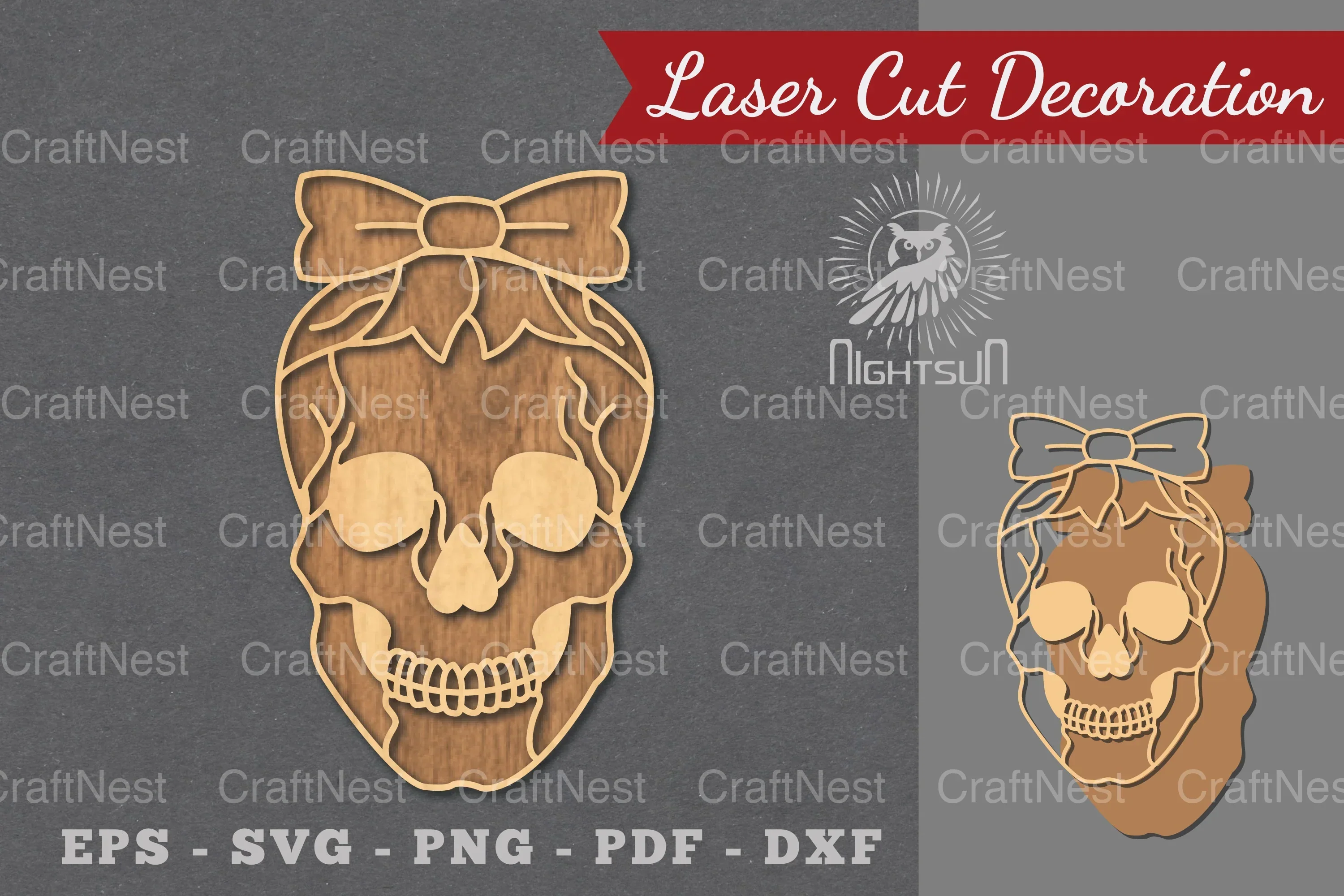 Skull with Accessories Laser Cut Decoration Bundle