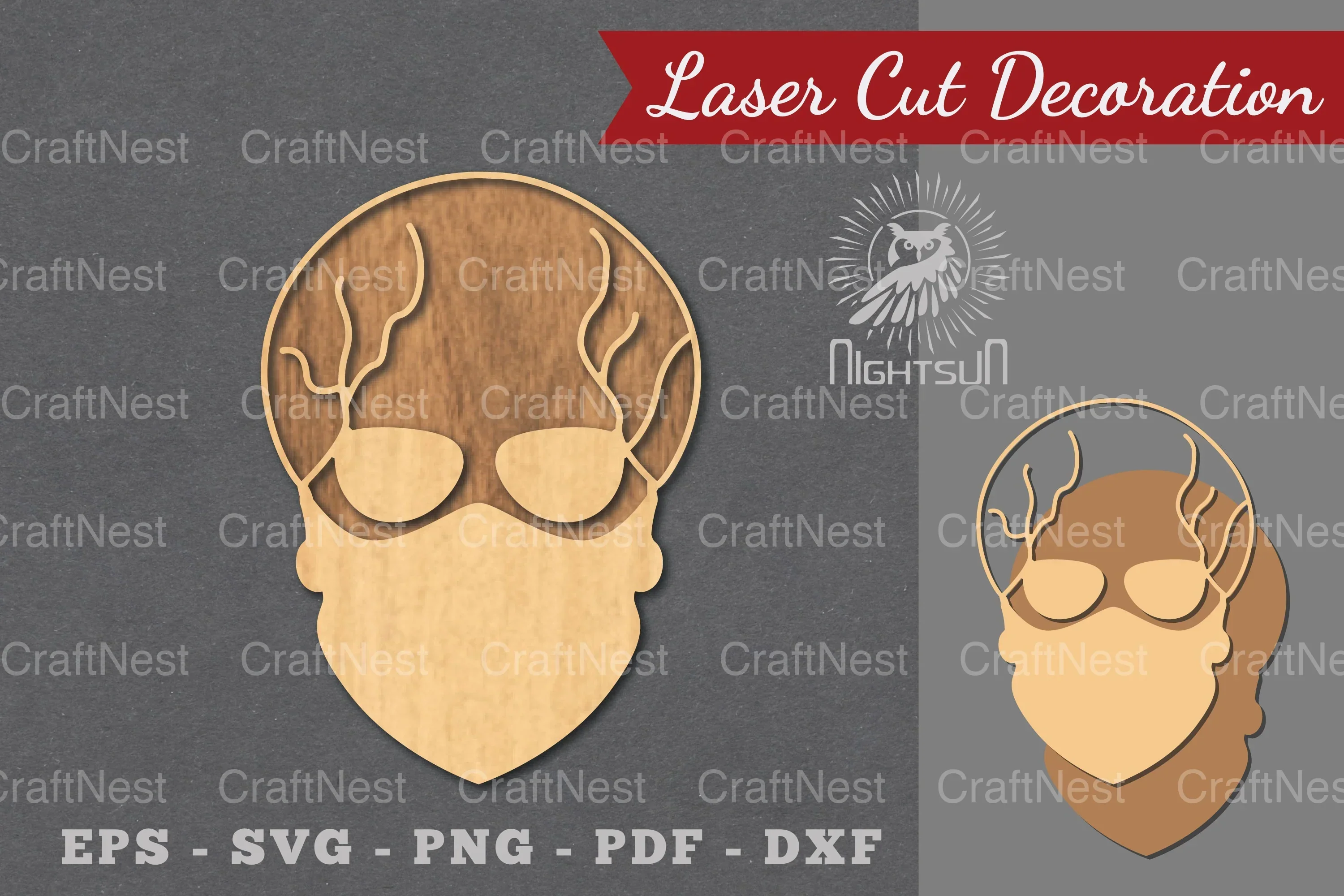 Skull with Accessories Laser Cut Decoration Bundle