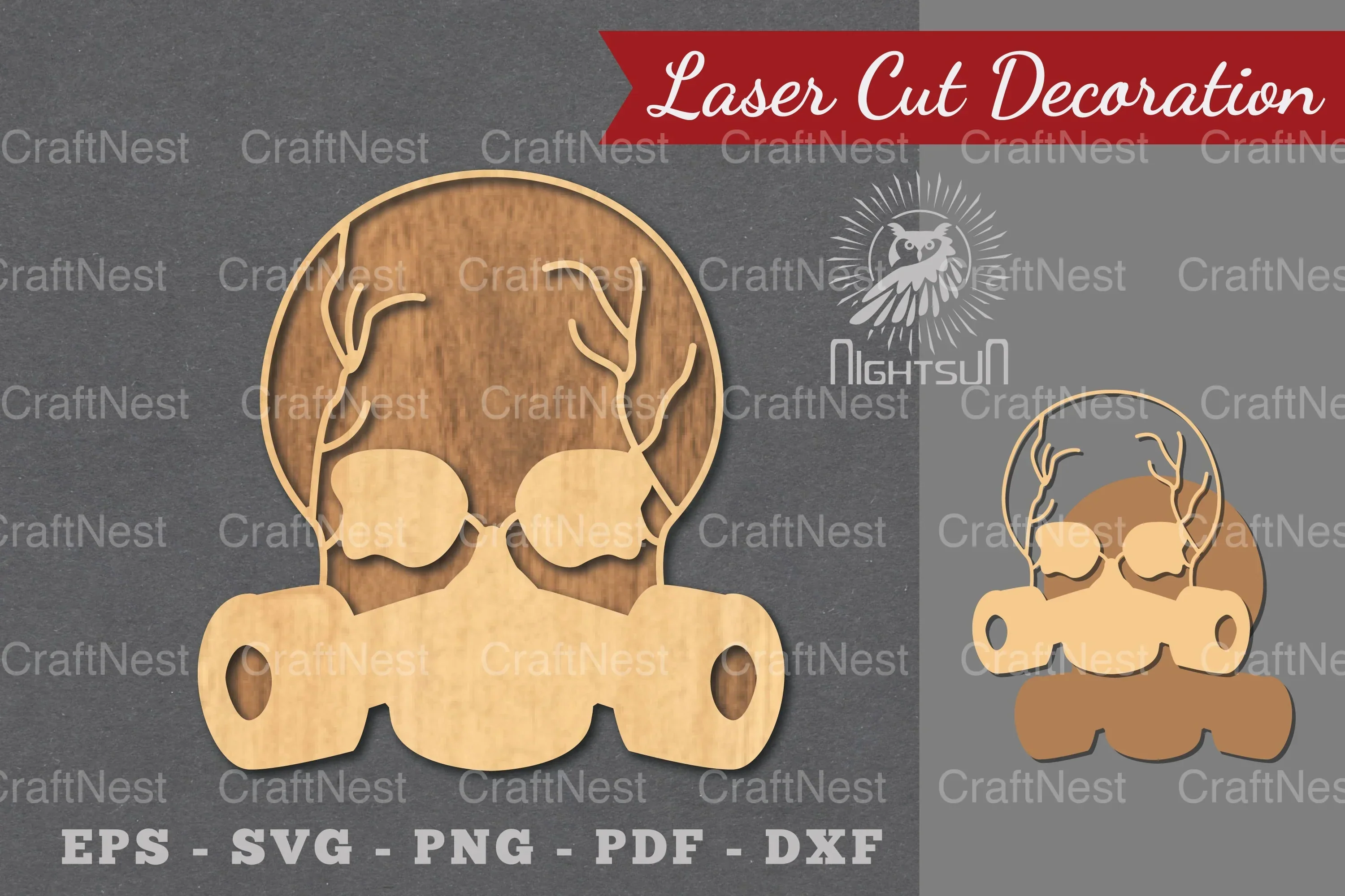 Skull with Accessories Laser Cut Decoration Bundle