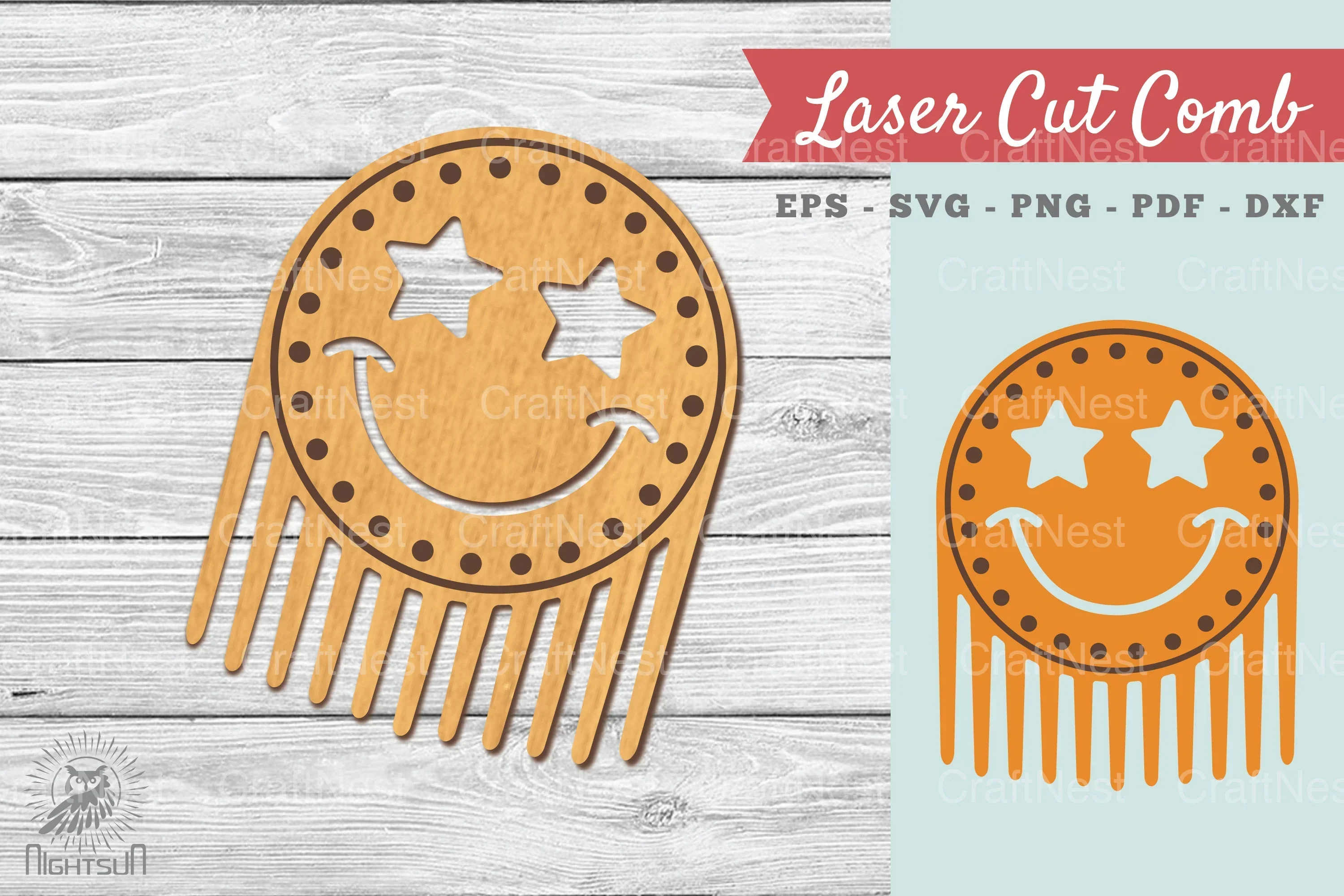 Smile Face Laser Cut Comb Clipart Bundle