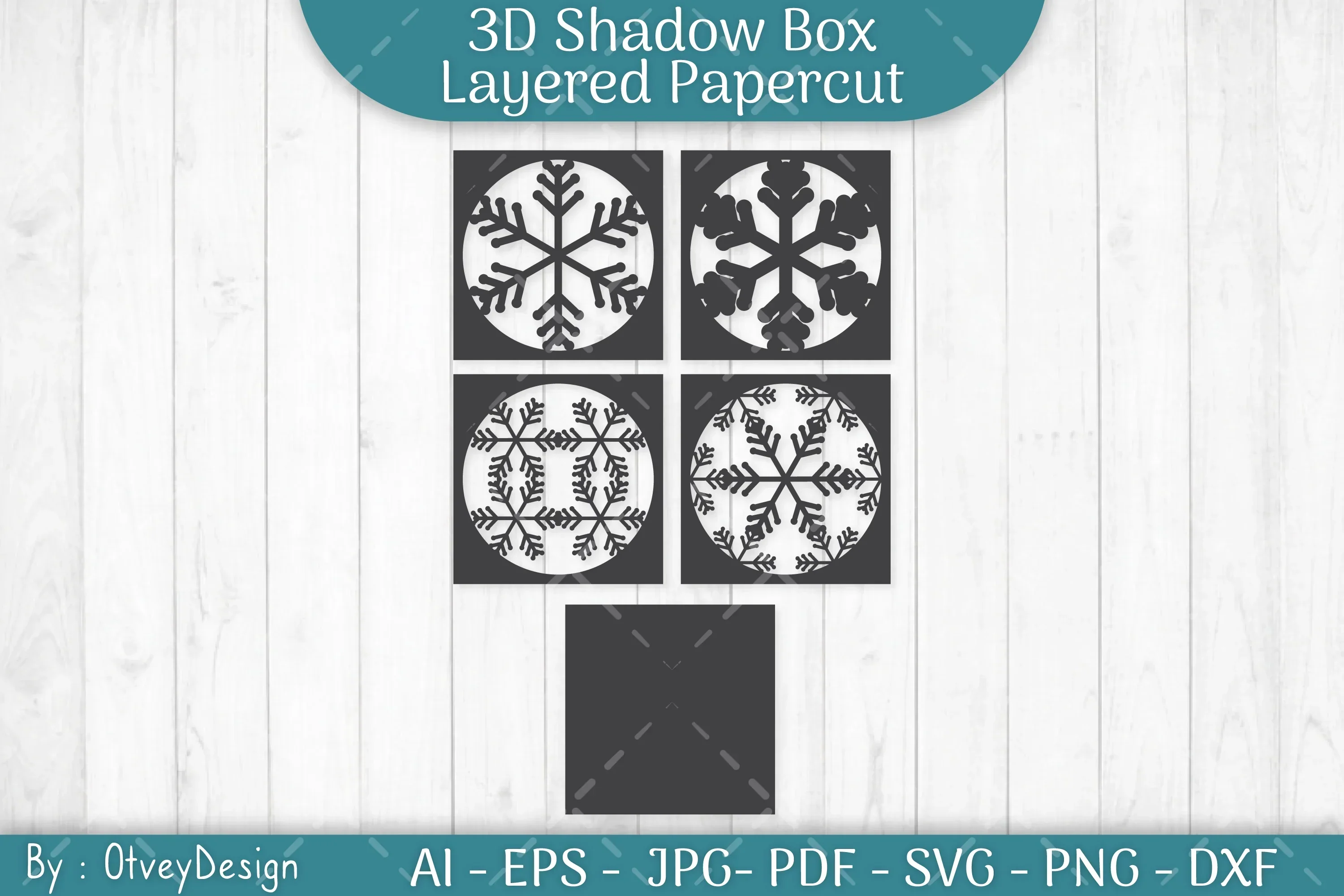 Snowflake 3D Shadow Box Layered Papercut SVG Bundle - Image 3