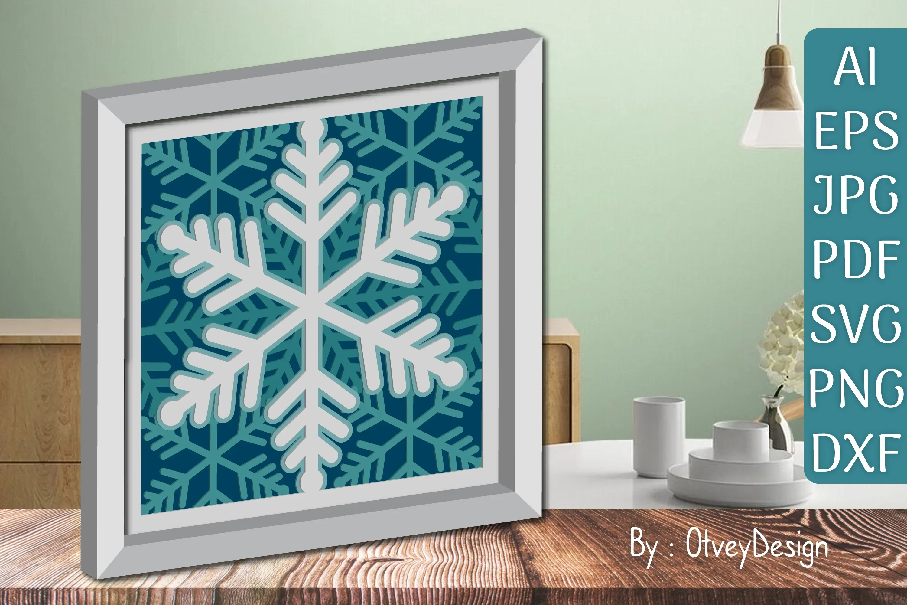 Snowflake 3D Shadow Box Layered Papercut SVG Bundle - Image 2