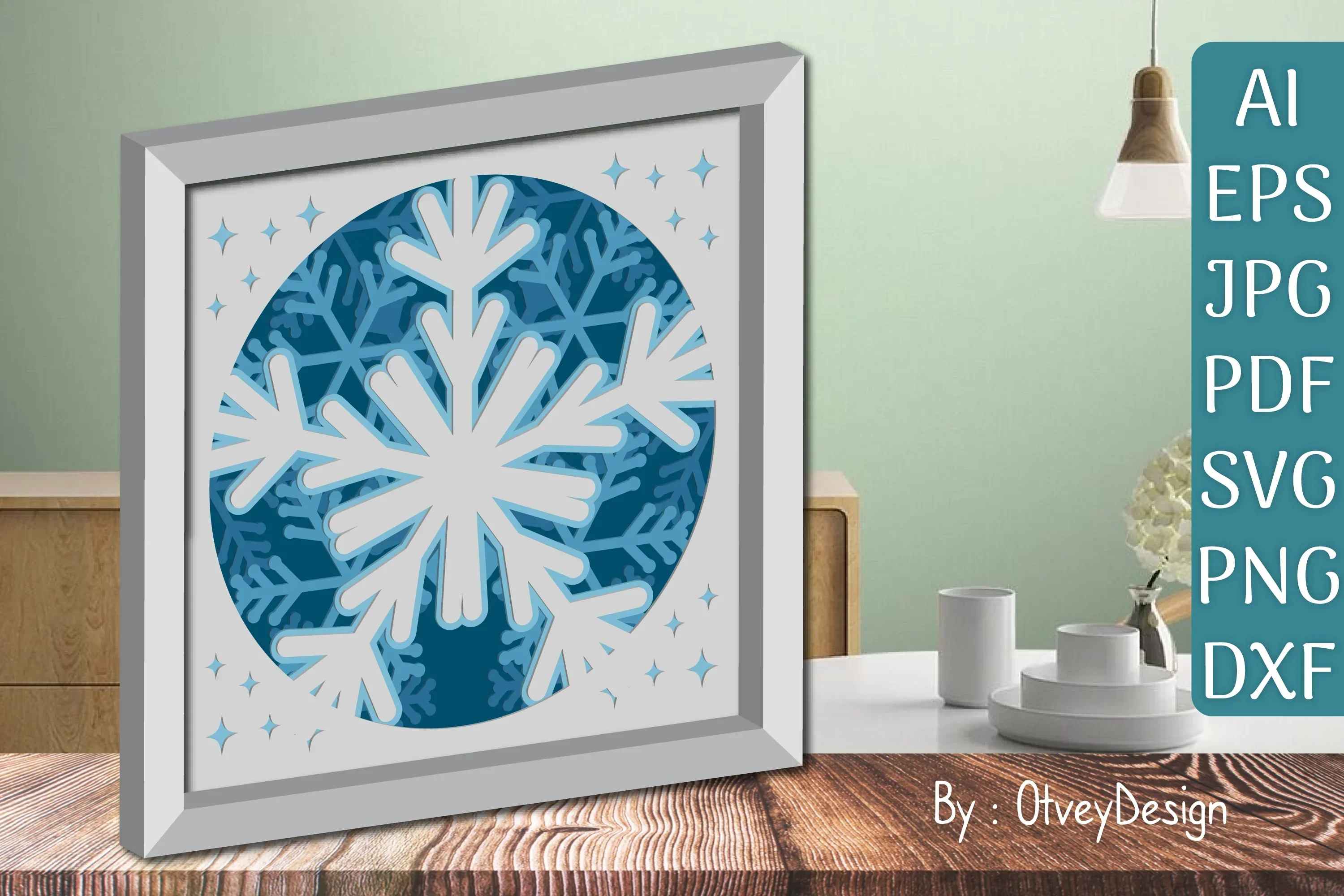 Snowflake 3D Shadow Box Layered Papercut SVG Bundle - Image 2