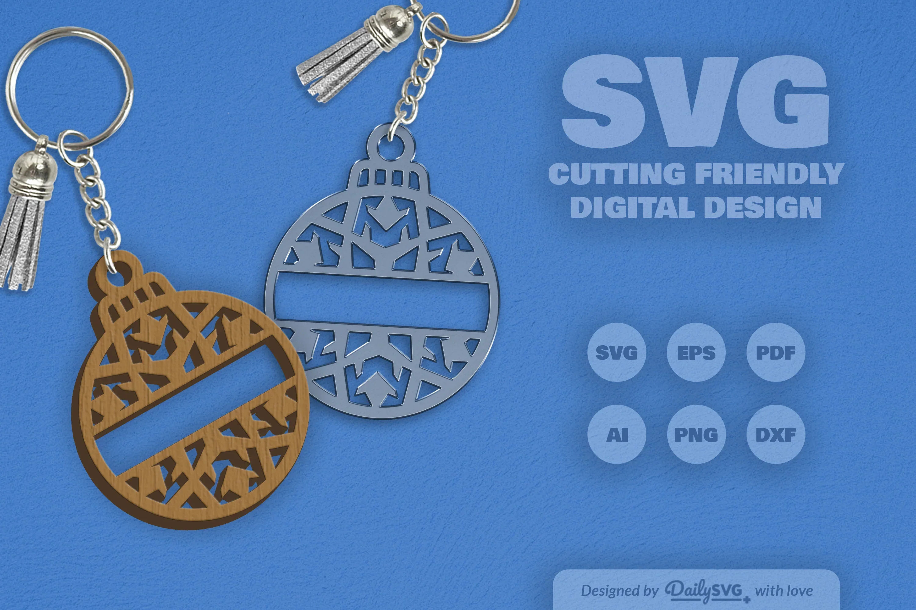 Snowflake Christmas Split Bauble SVG Bundle - Image 2
