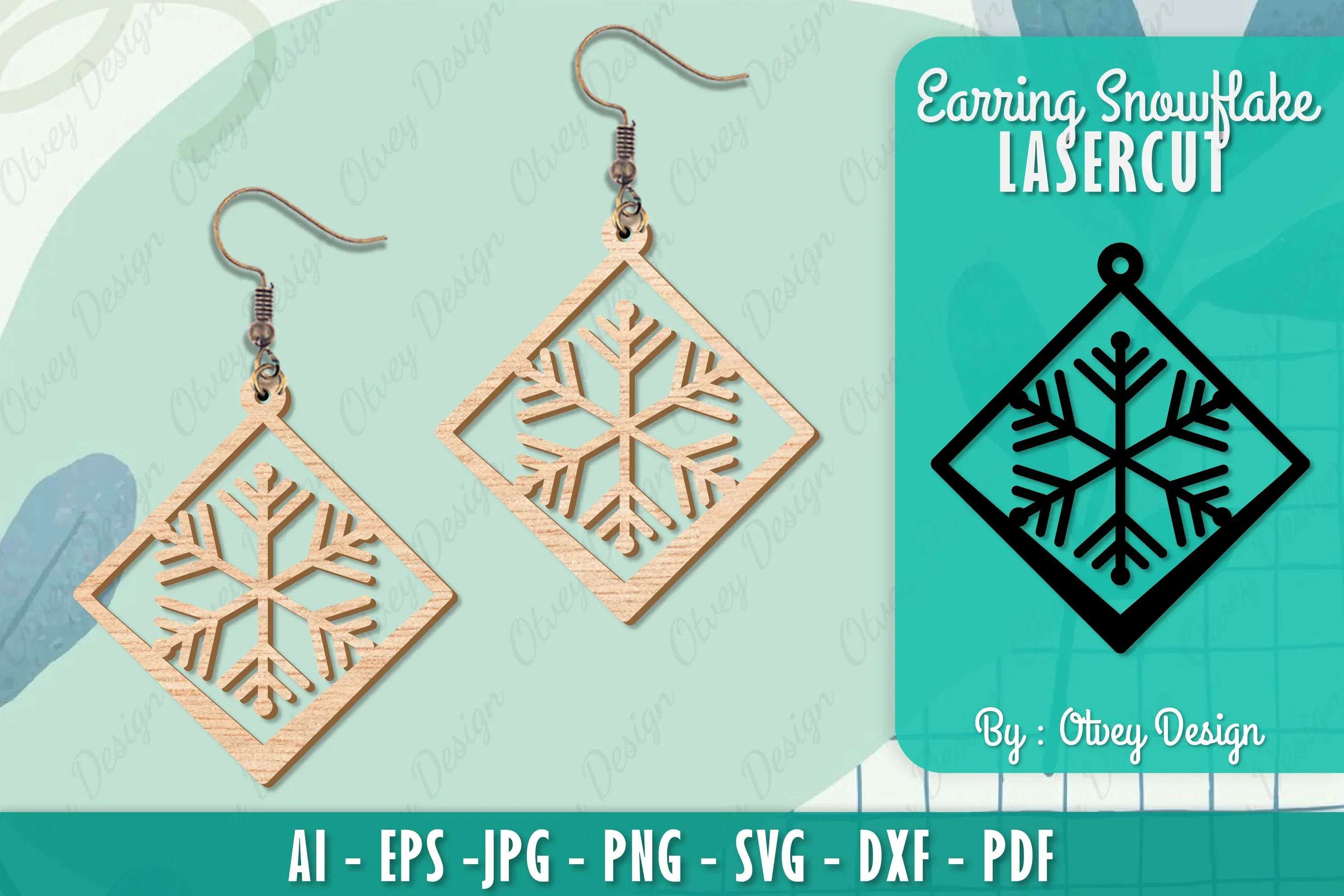Snowflake Earring Lasercut SVG Bundle