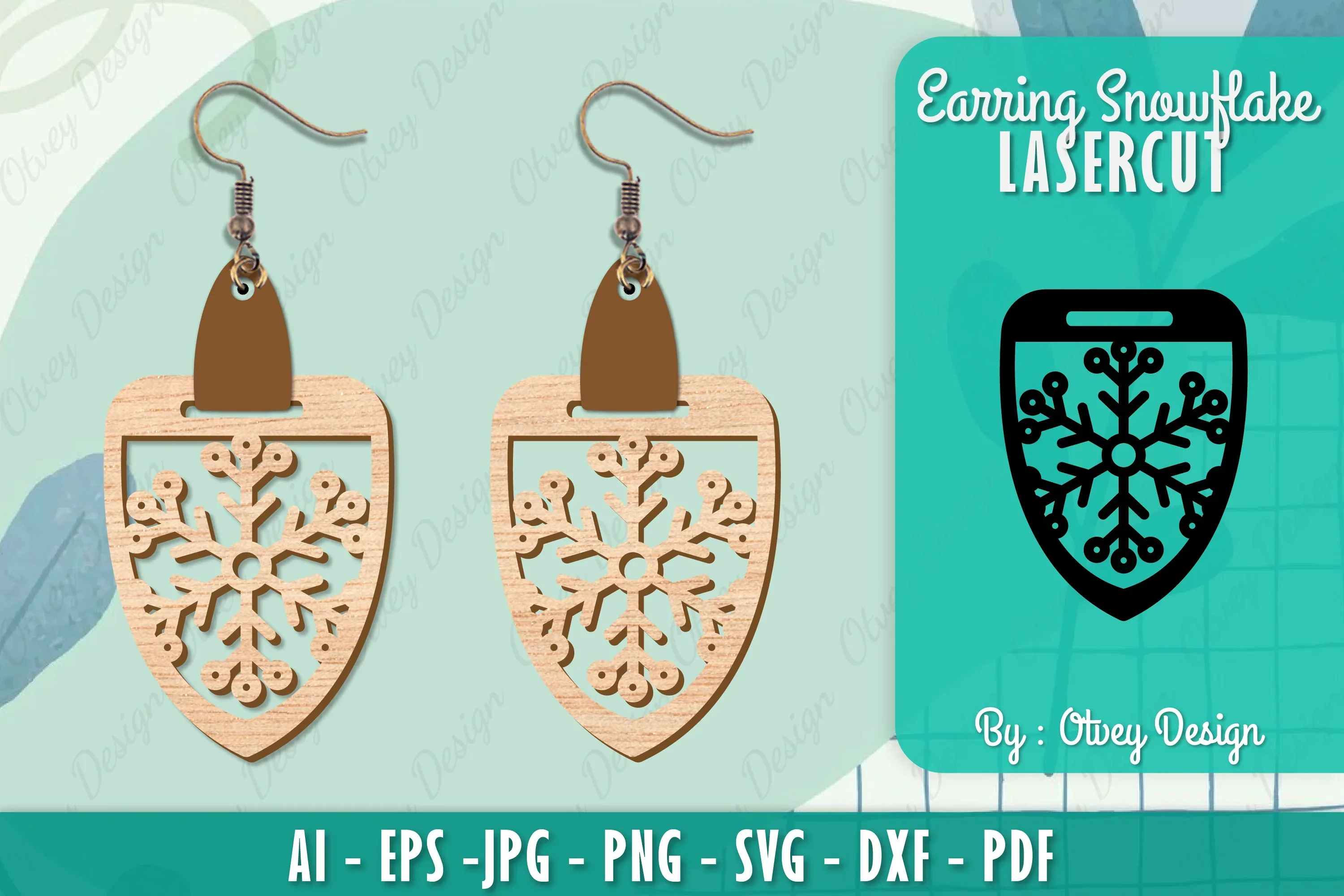 Snowflake Earring Lasercut SVG Bundle