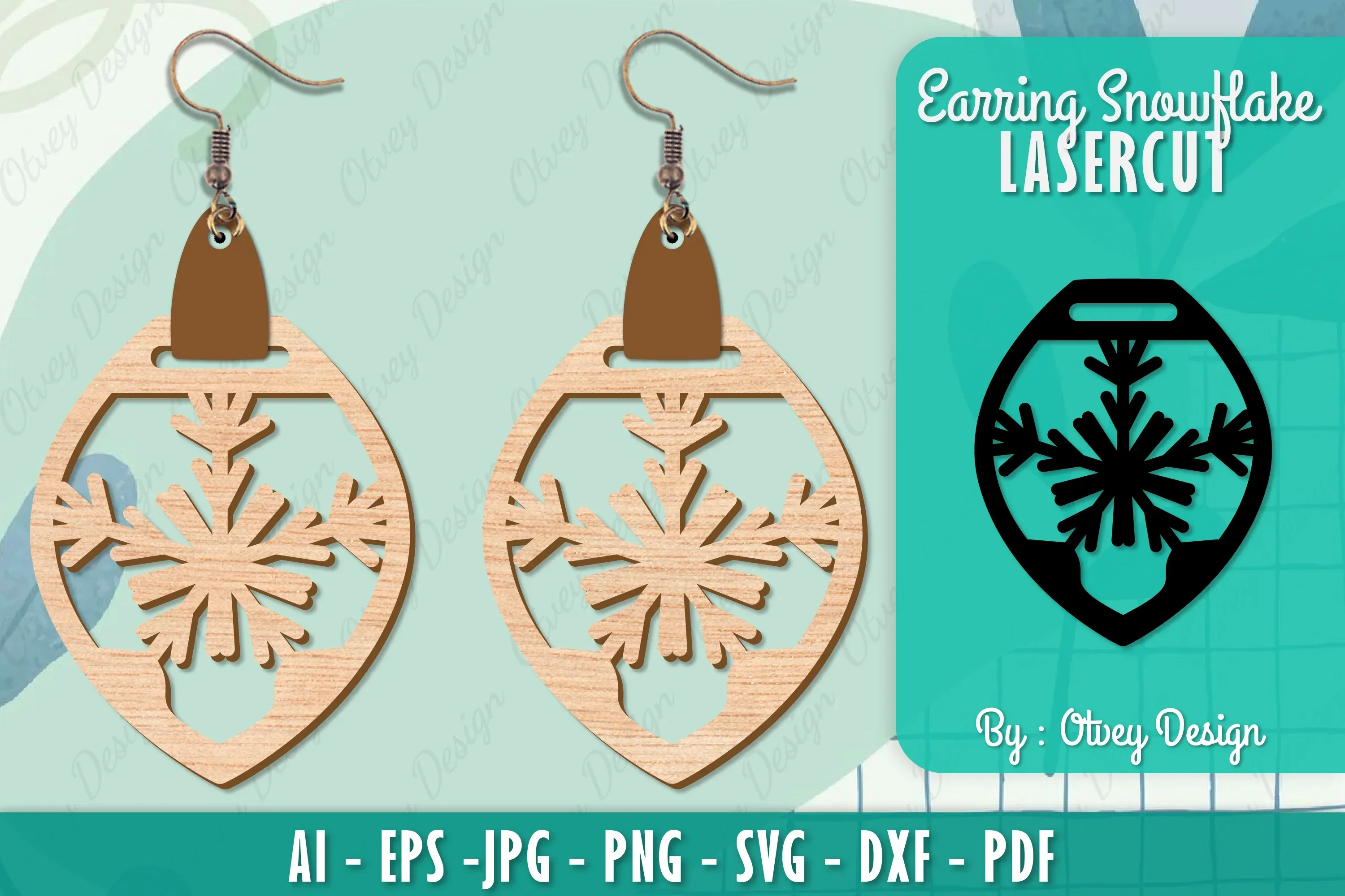 Snowflake Earring Lasercut SVG Bundle