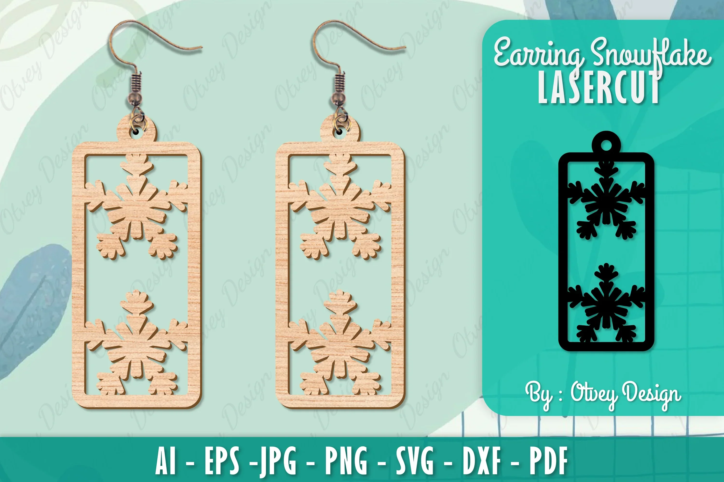 Snowflake Earring Lasercut SVG Bundle