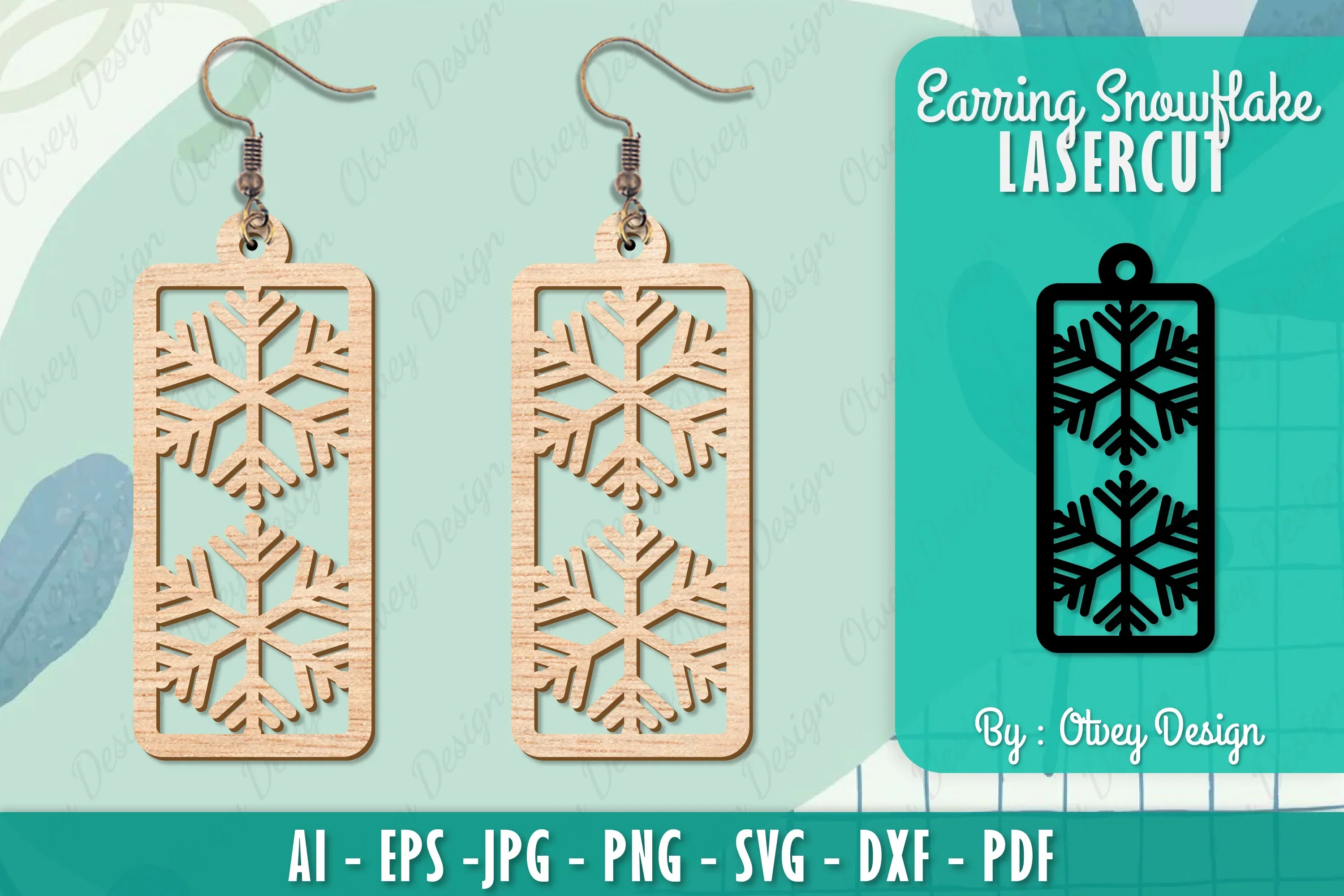 Snowflake Earring Lasercut SVG Bundle
