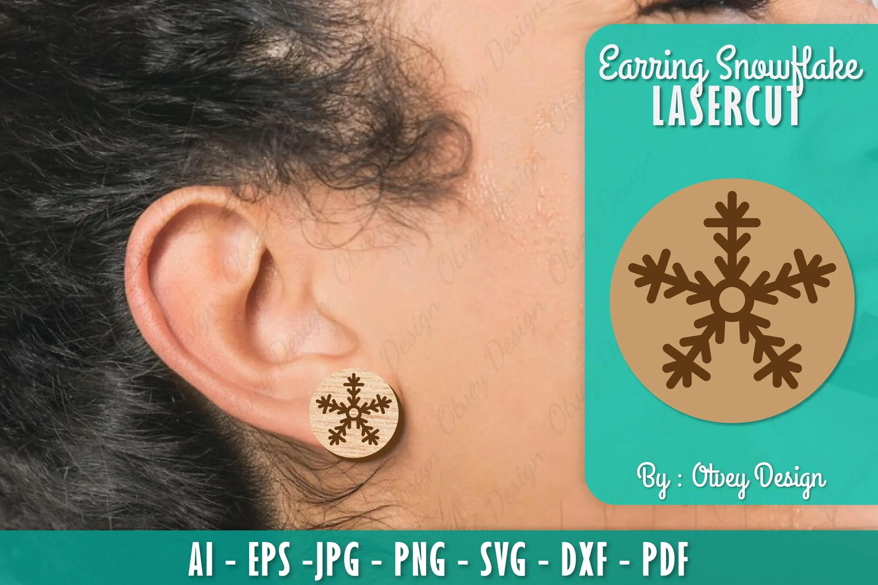 Snowflake Earring Lasercut SVG Bundle