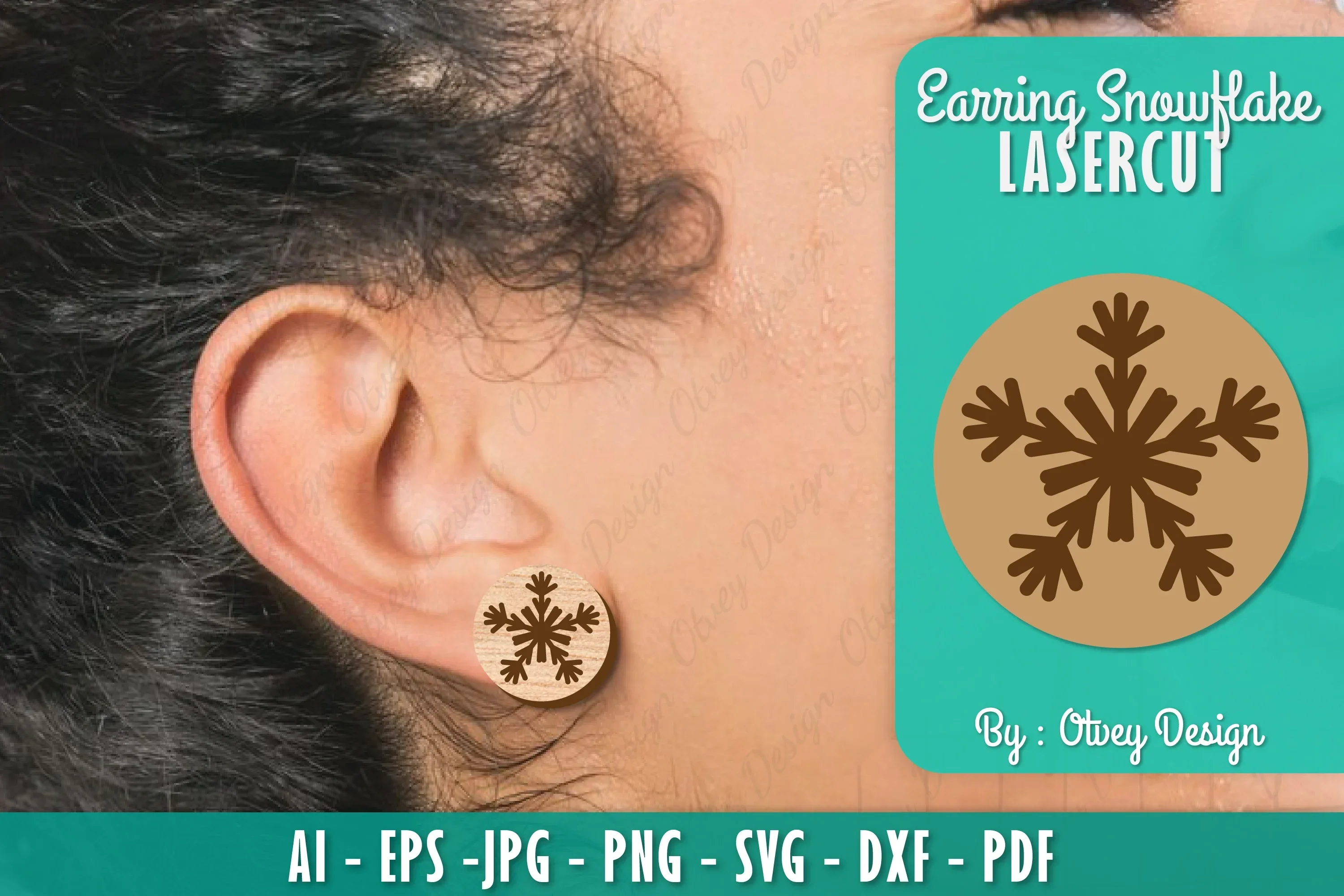 Snowflake Earring Lasercut SVG Bundle