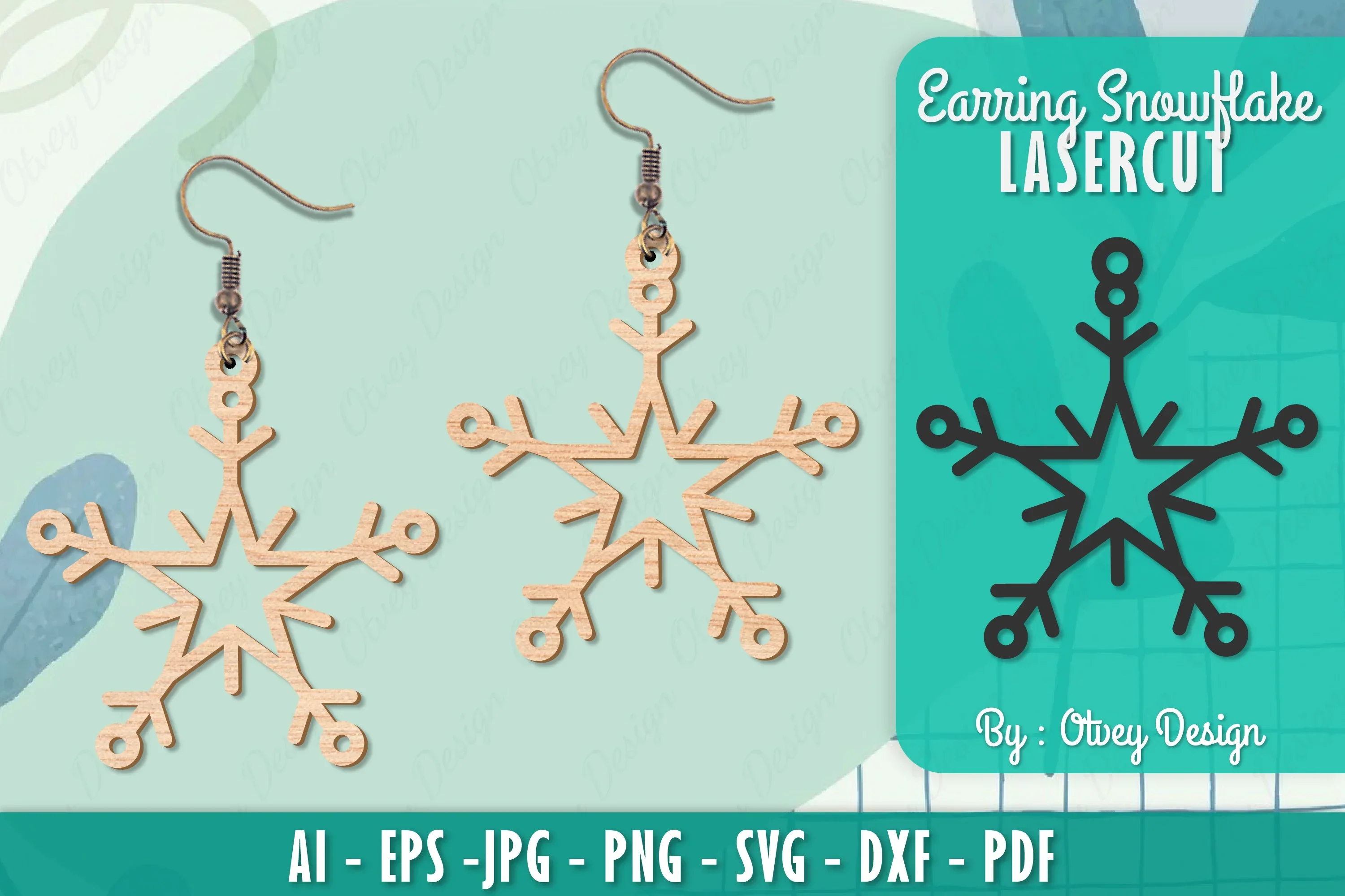 Snowflake Earring Lasercut SVG Bundle