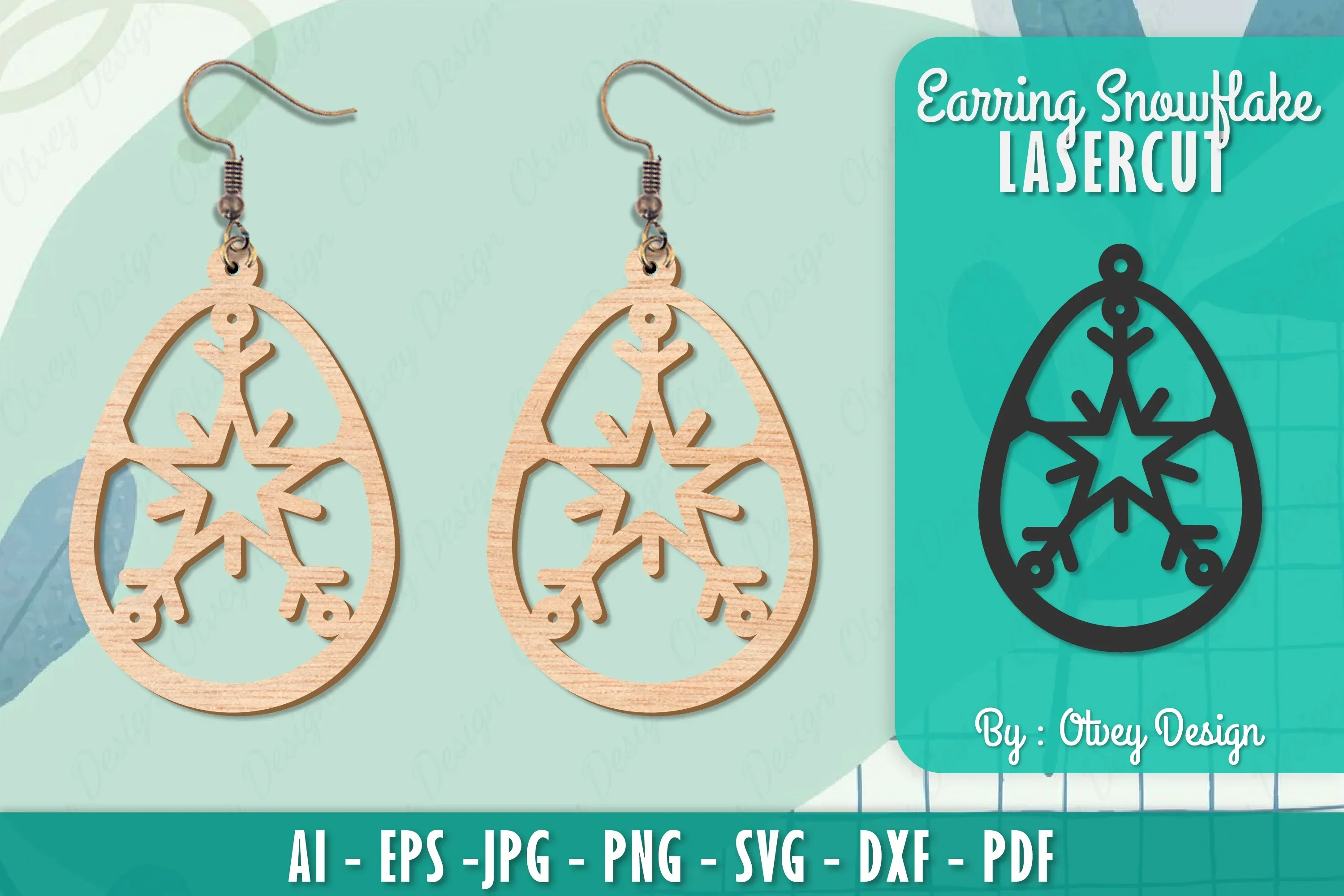 Snowflake Earring Lasercut SVG Bundle