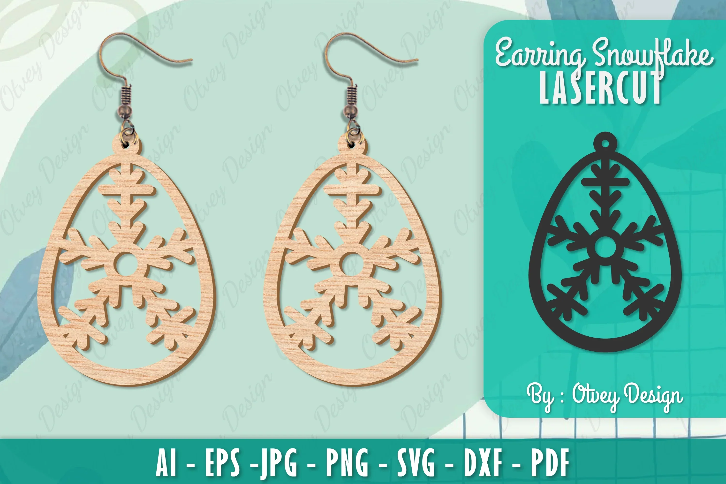 Snowflake Earring Lasercut SVG Bundle
