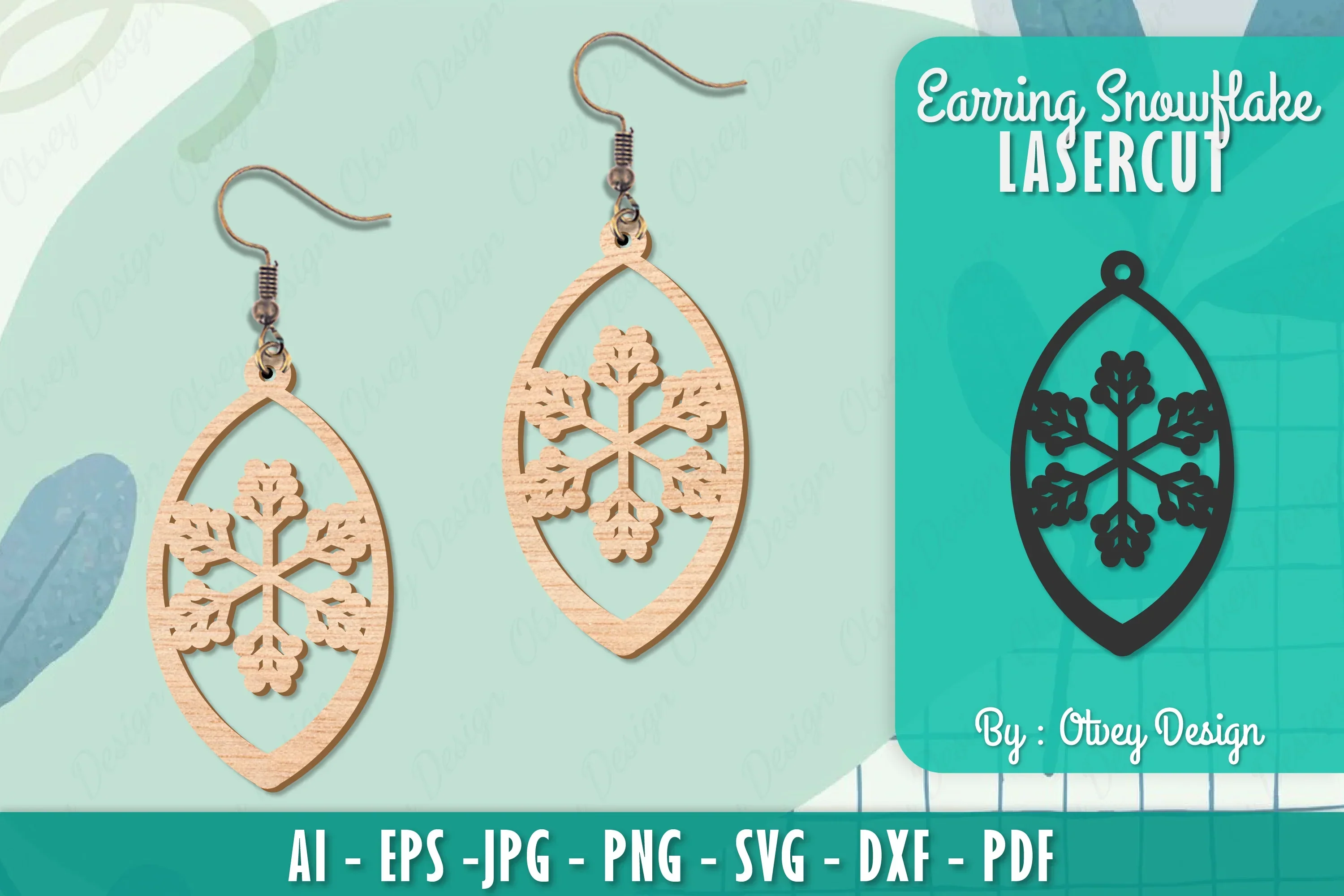 Snowflake Earring Lasercut SVG Bundle