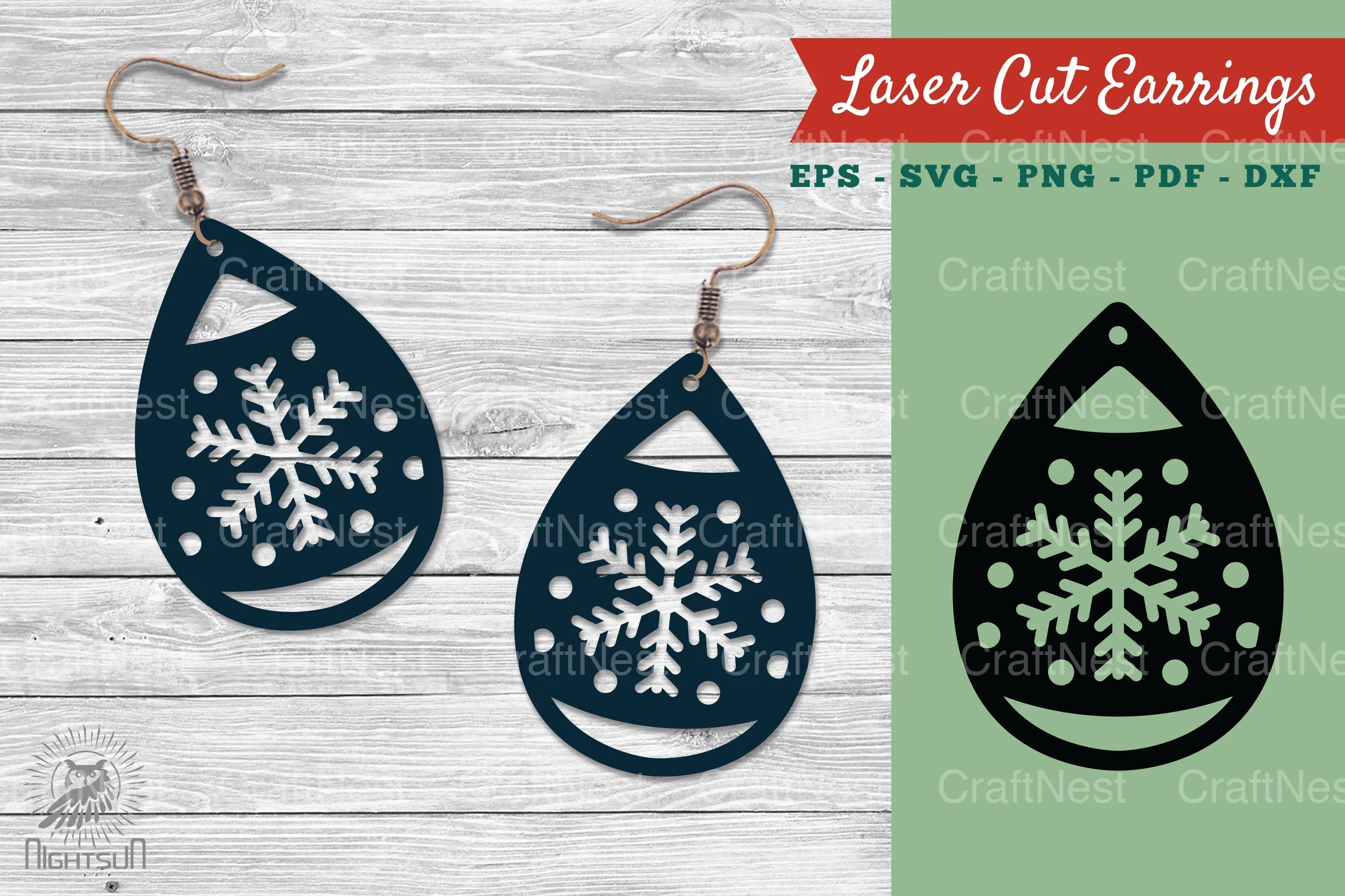 Snowflake Earrings Design SVG Bundle