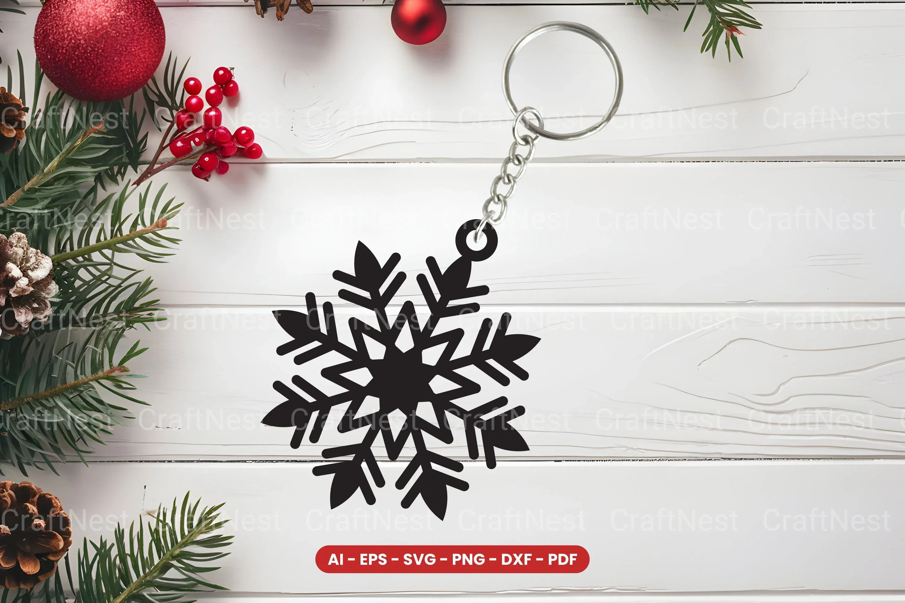 Snowflake Keychain Lasercut SVG Bundle