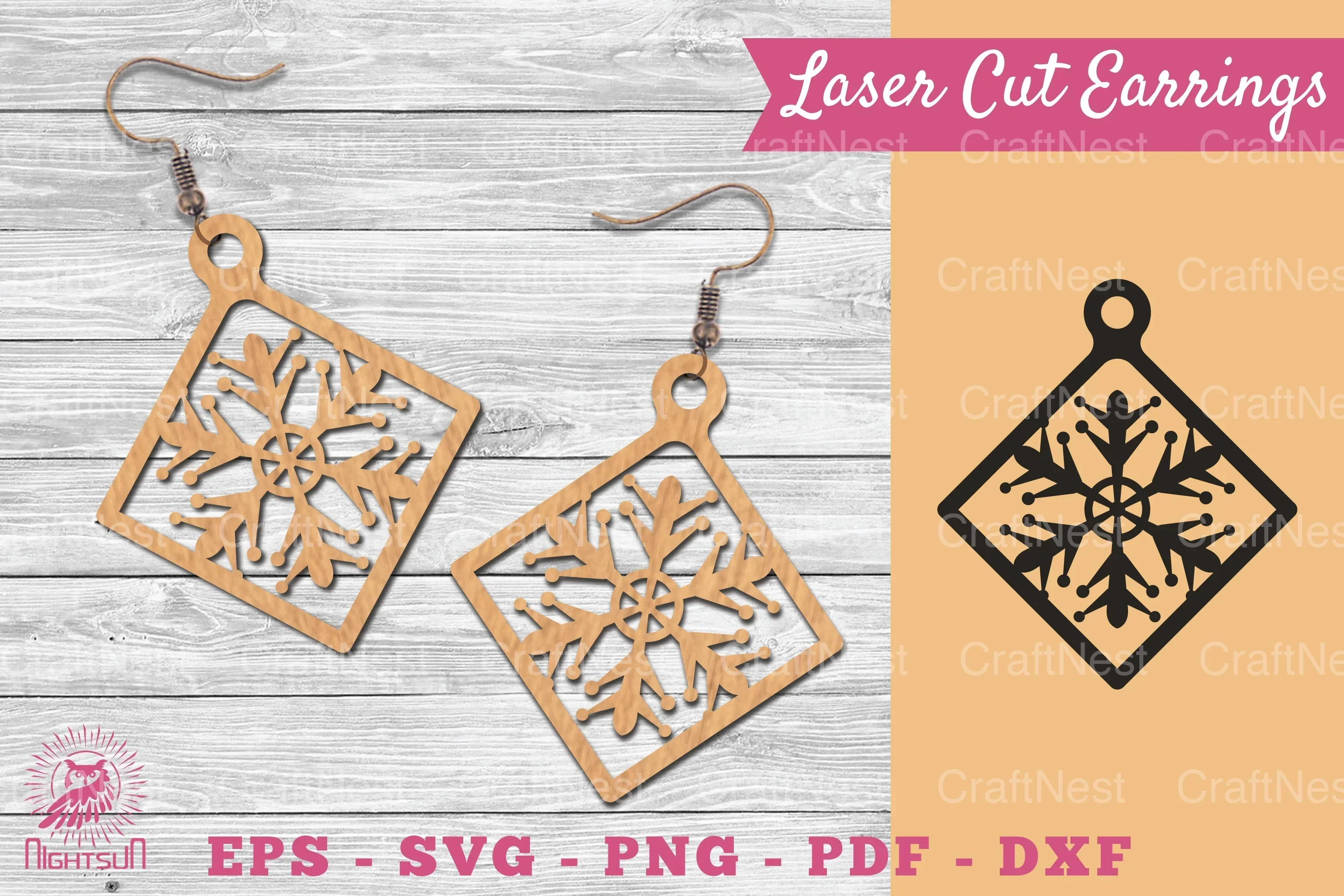 Snowflake Laser Cut Earrings SVG Bundle
