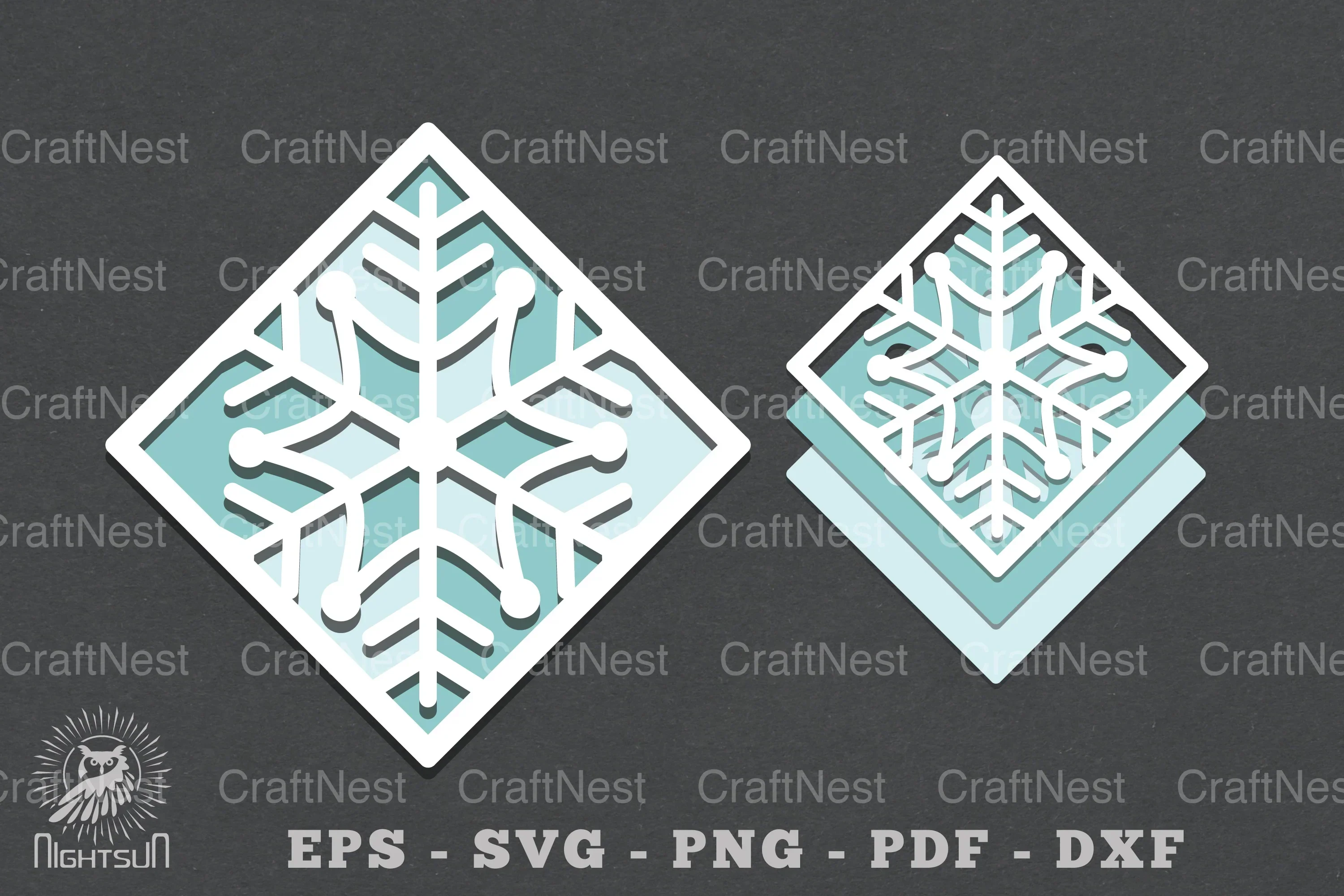 Snowflake Layered Papercut SVG Bundle