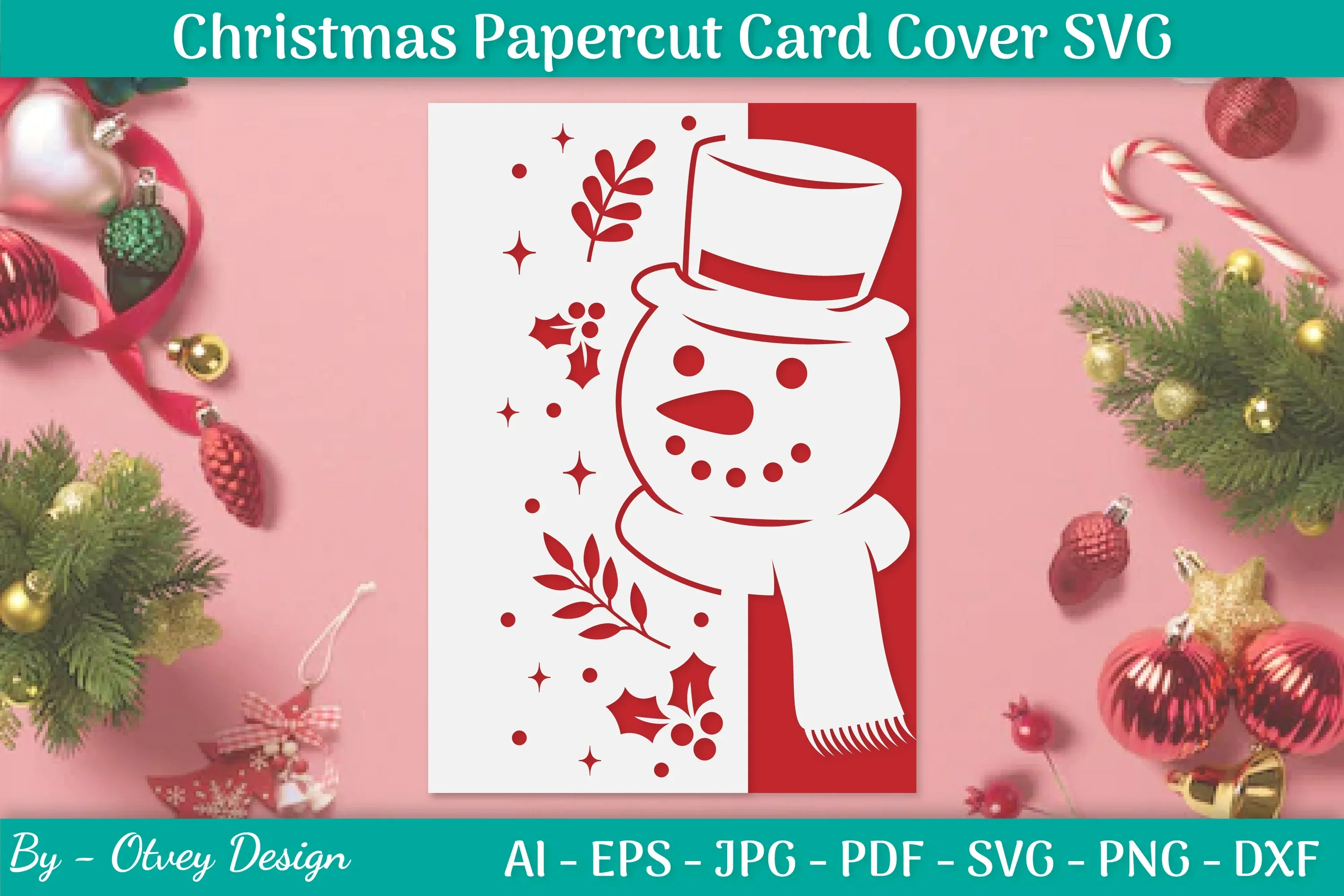 Snowflake Papercut Card Cover Template SVG Bundle