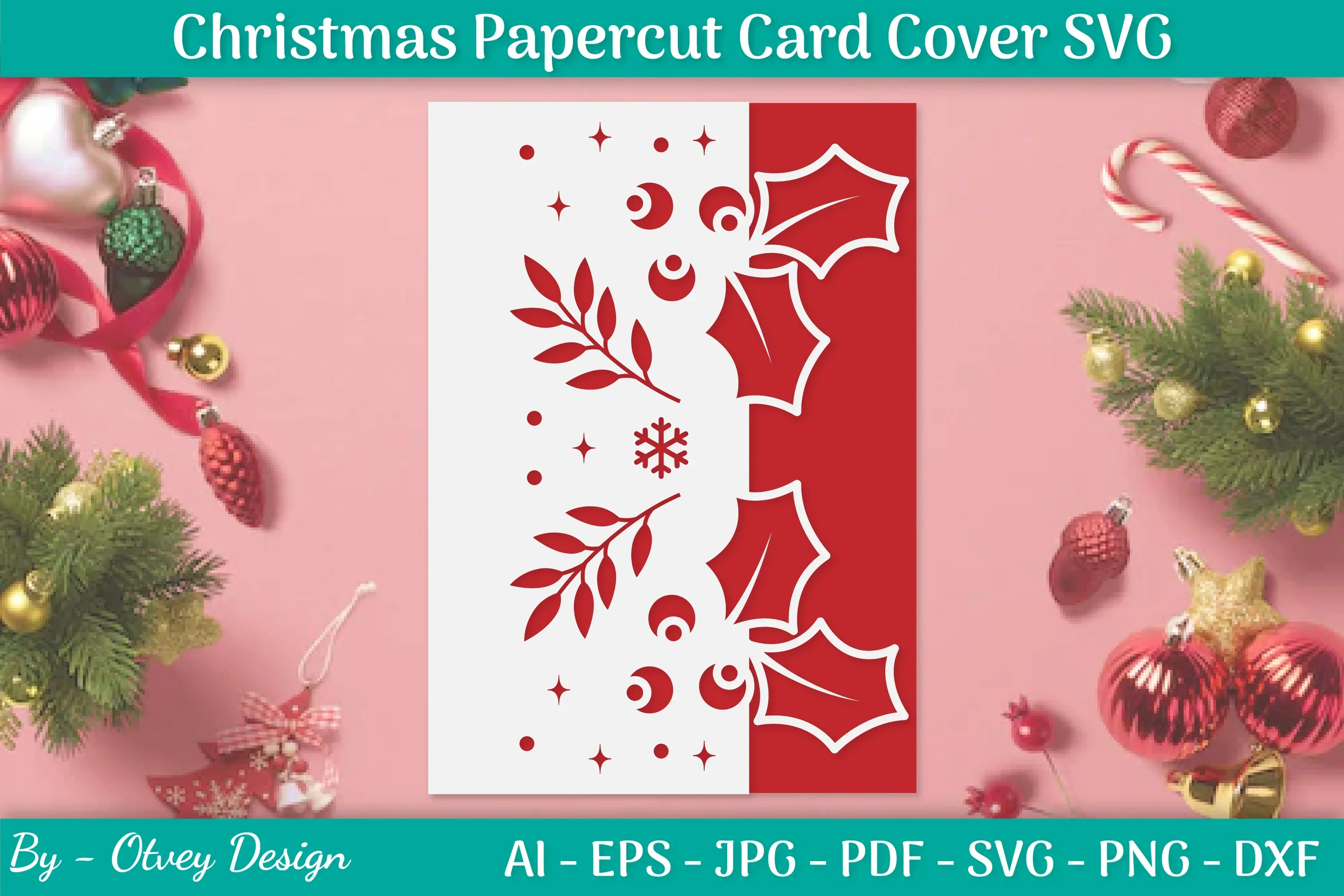 Snowflake Papercut Card Cover Template SVG Bundle