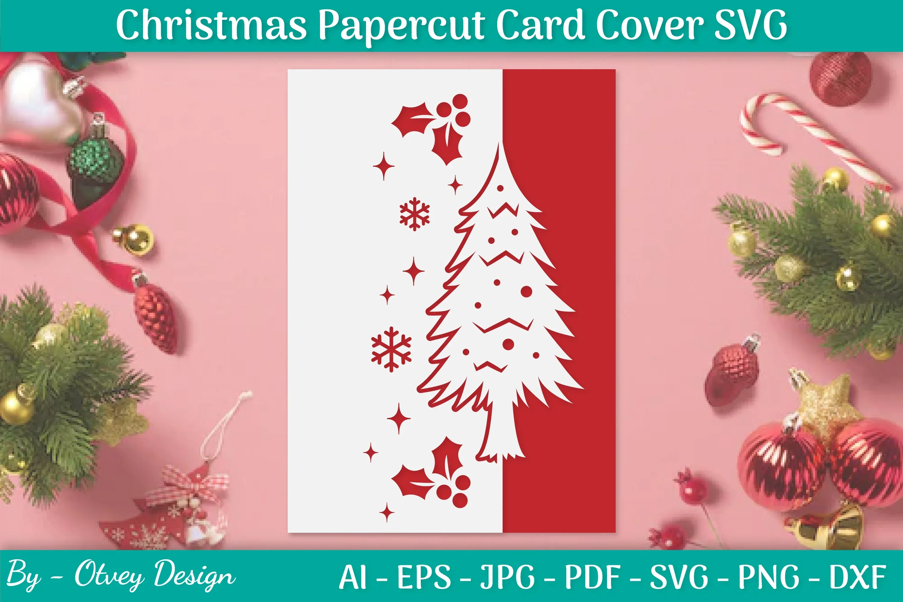 Snowflake Papercut Card Cover Template SVG Bundle