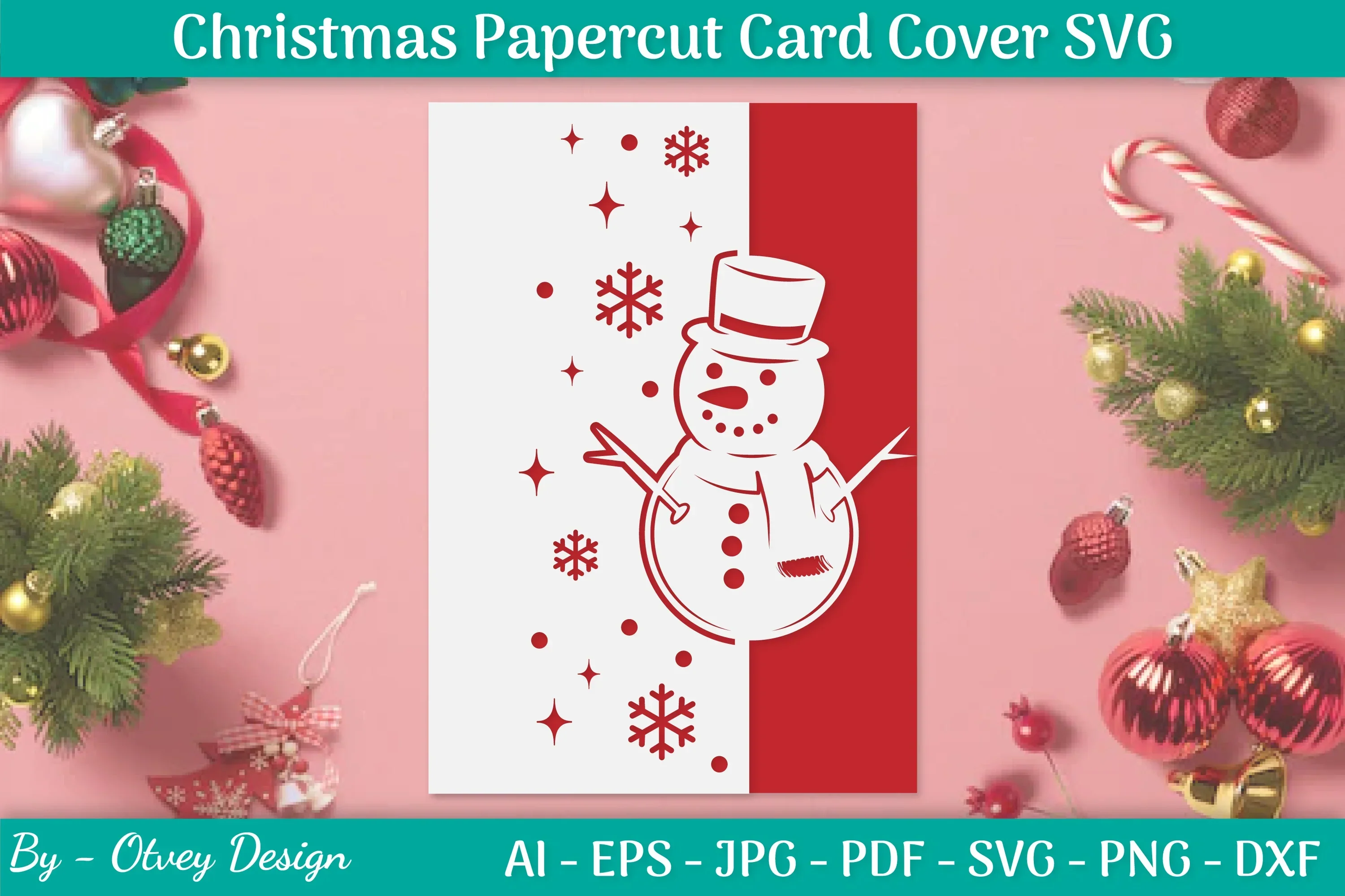 Snowflake Papercut Card Cover Template SVG Bundle