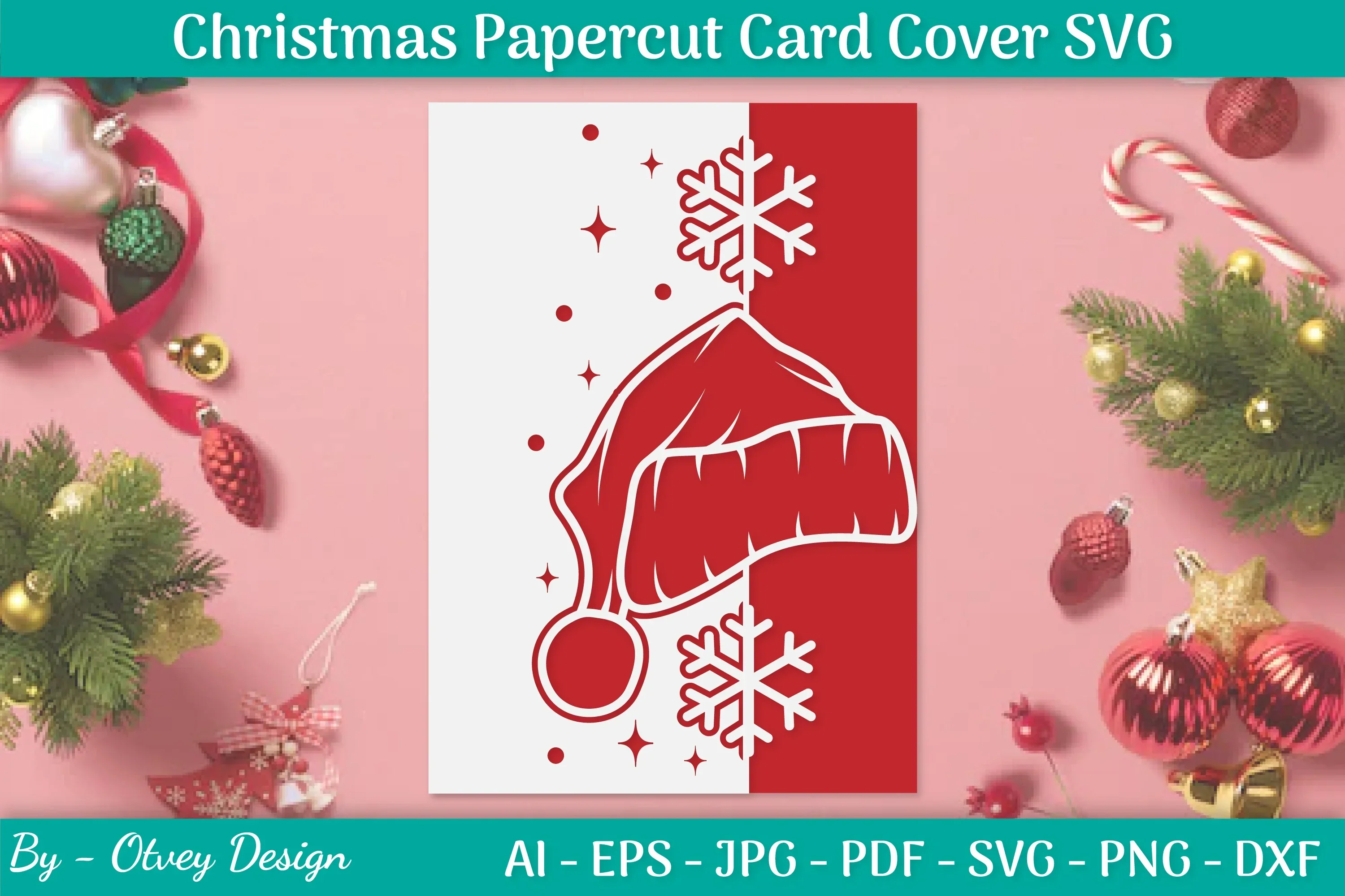 Snowflake Papercut Card Cover Template SVG Bundle